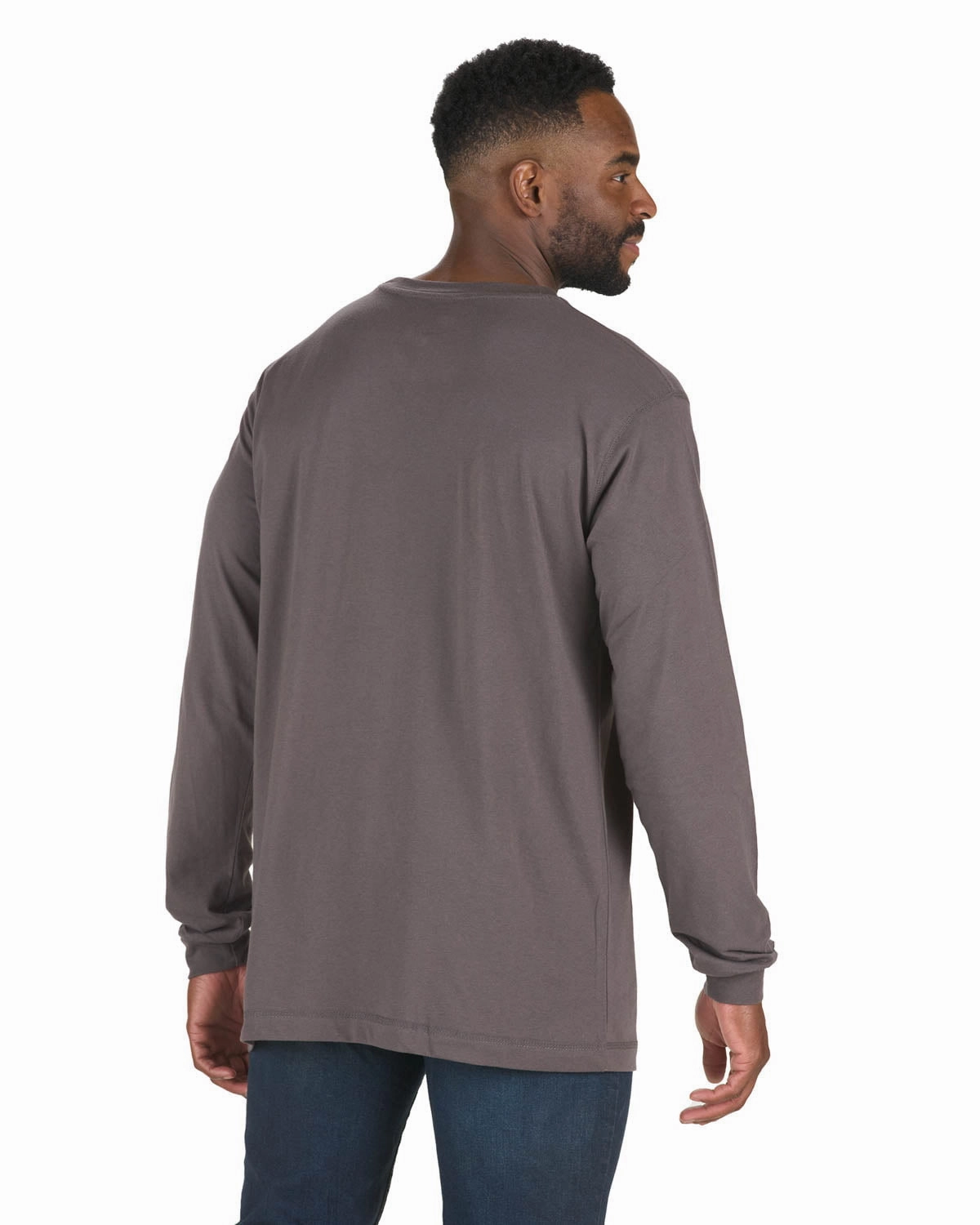All Day Comfort Tech Berne Mens Slate Cotton Blend Lightweight Performance Tee L/S