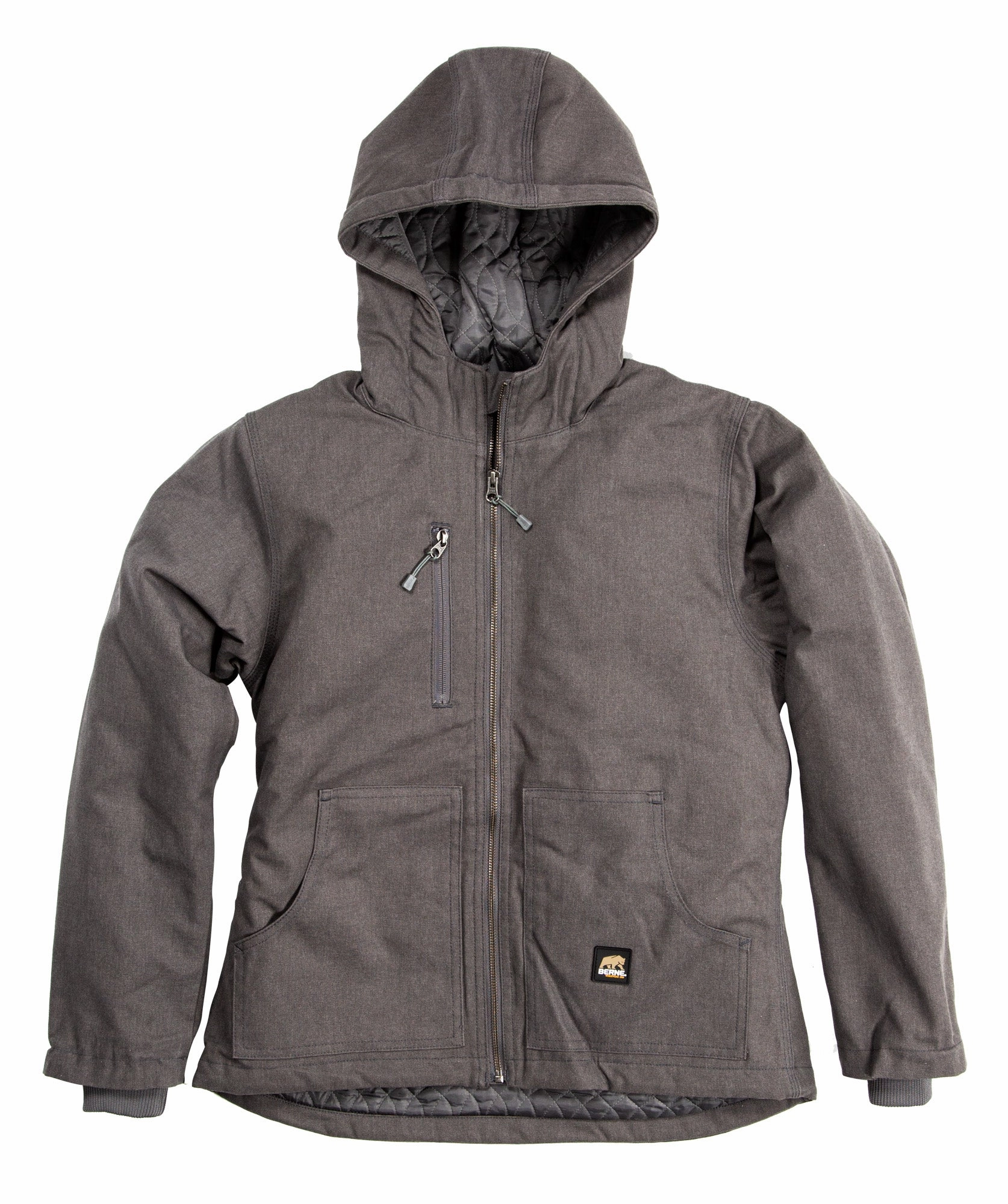 Berne Titanium Cotton Blend Ladies Modern Heathered Jacket Ultra Flexible Stretchable Panels