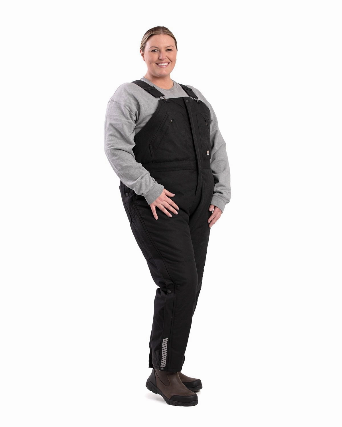 Microfiber texture Timeless Fit Style Berne Womens Icecap Insulated Black 100% Nylon Bib Overall