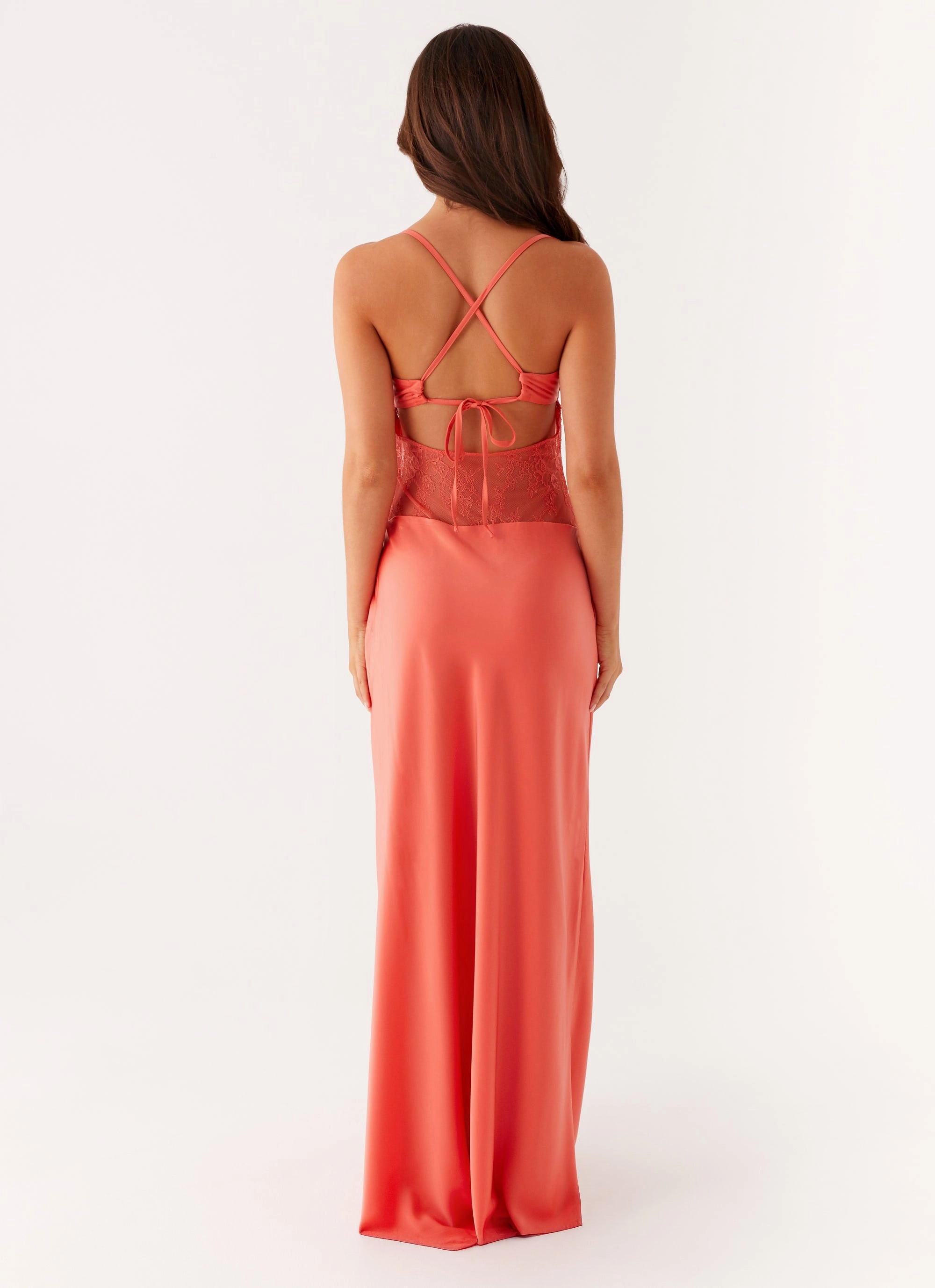 Shae Maxi Dress - Tangerine Romance Glow Smooth Design