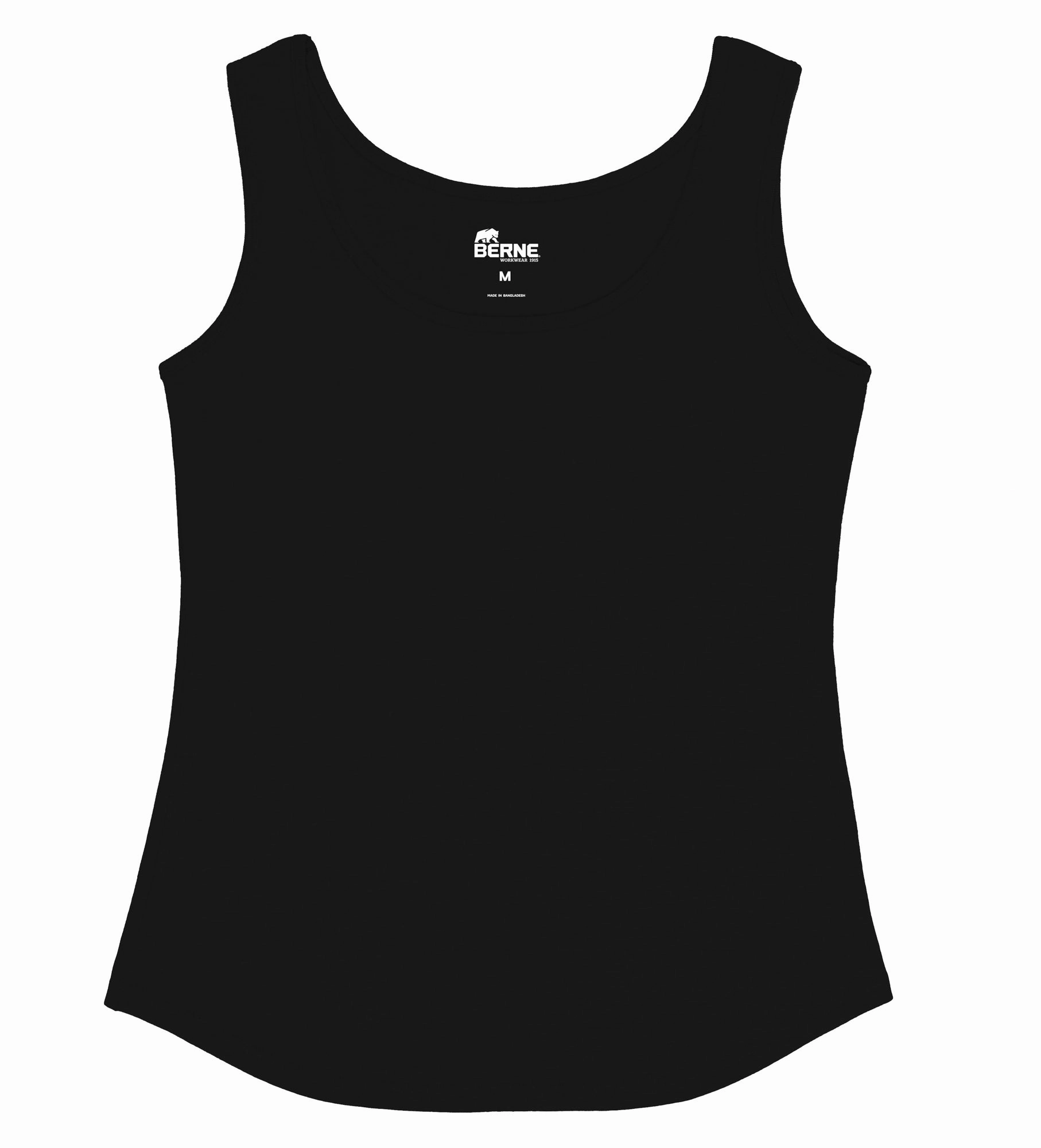 Berne Black Cotton Blend Ladies Lightweight Performance Tank S/L Trendsetting Reinforced Hems