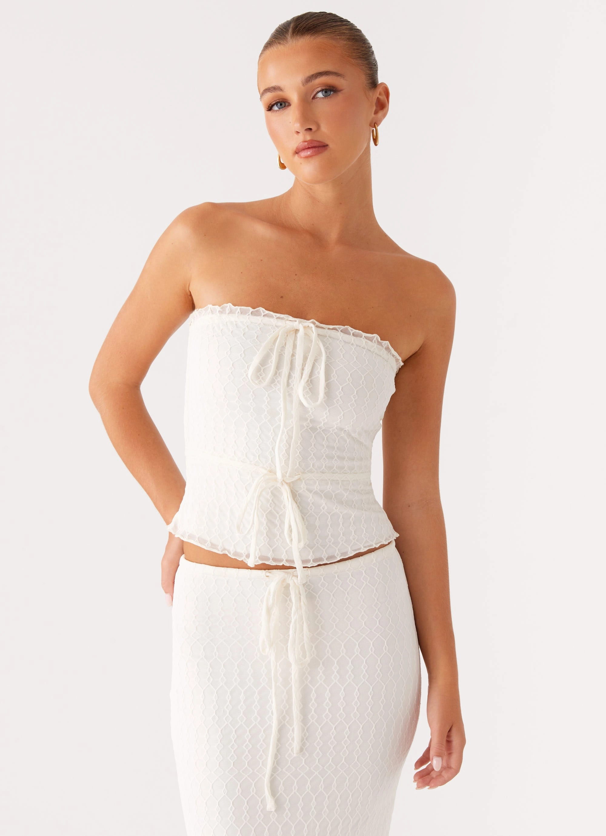 Slim Fit Design Blakely Tube Top - Ivory