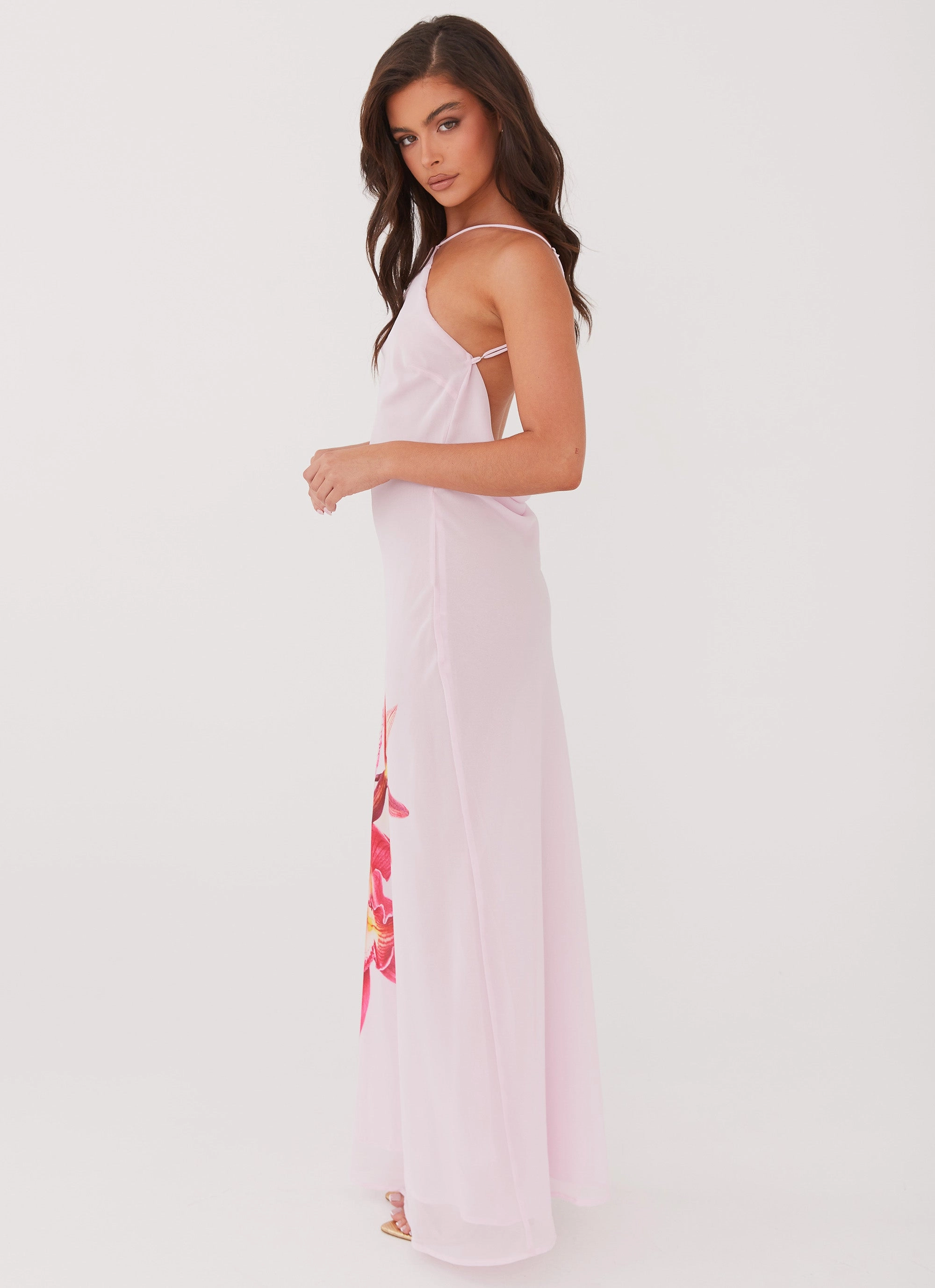 Lazy Pick Blossom Hearts Maxi Dress - Pink Peony