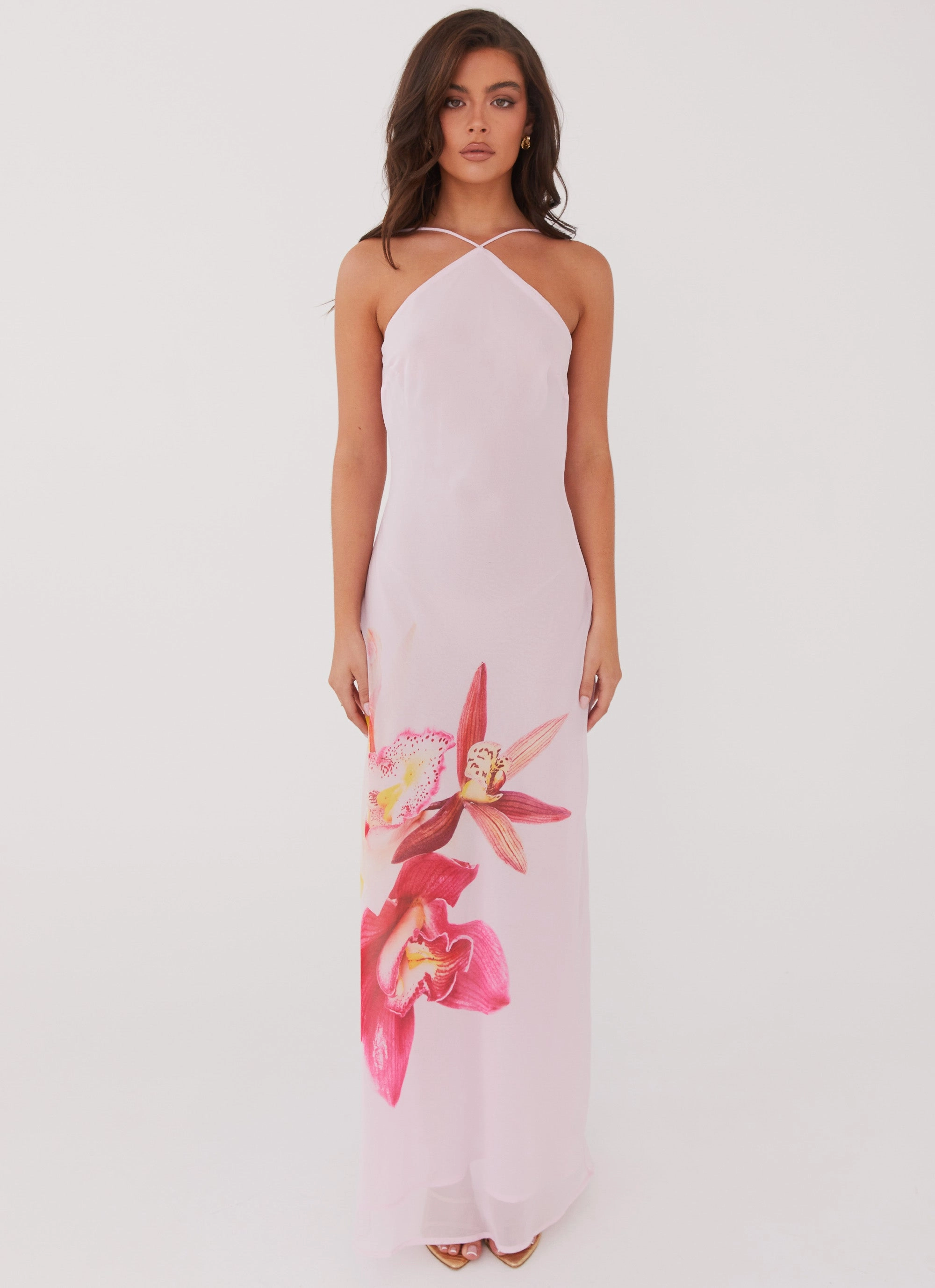 Blossom Hearts Maxi Dress - Pink Peony Skin-friendly Fluid movement