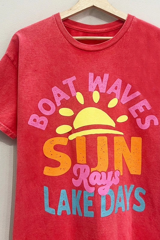 Boat Waves Graphic Tee S-XL Cozy Sweatshirt