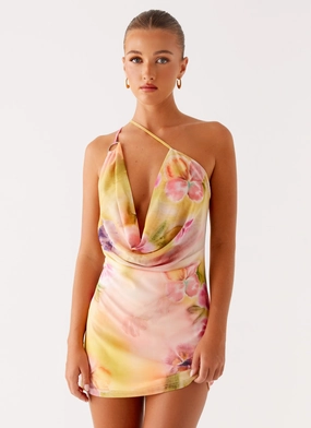 Bohemian Bliss Mesh Mini Dress - Sunburst Floral London Edge