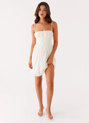 Korean Trend Harmony Mini Dress - Ivory