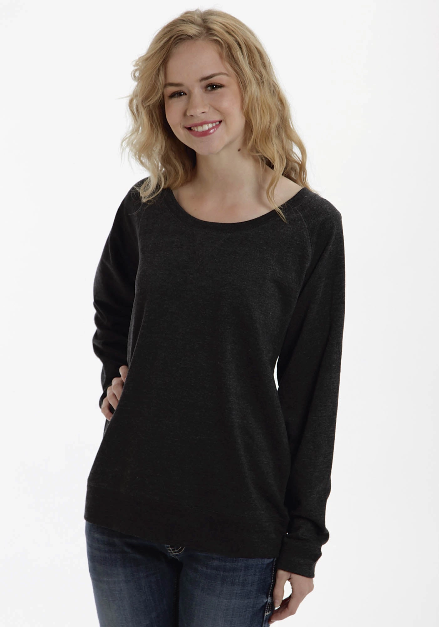 Ouray Womens Black 100% Cotton USA Sweatshirt Heathered Effect Thermal Insulation Technology