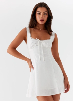 Classic Cut Rowena Mini Dress - White