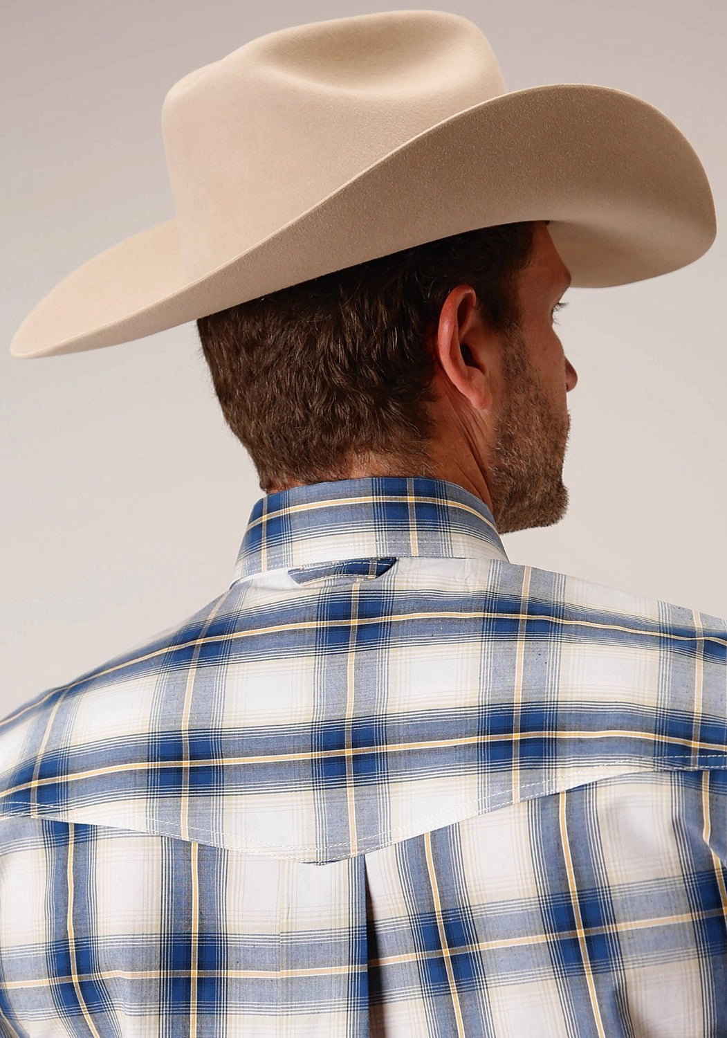 Ventilated Back Panel Plus size option Roper Mens Denim Ombre Blue 100% Cotton L/S Shirt