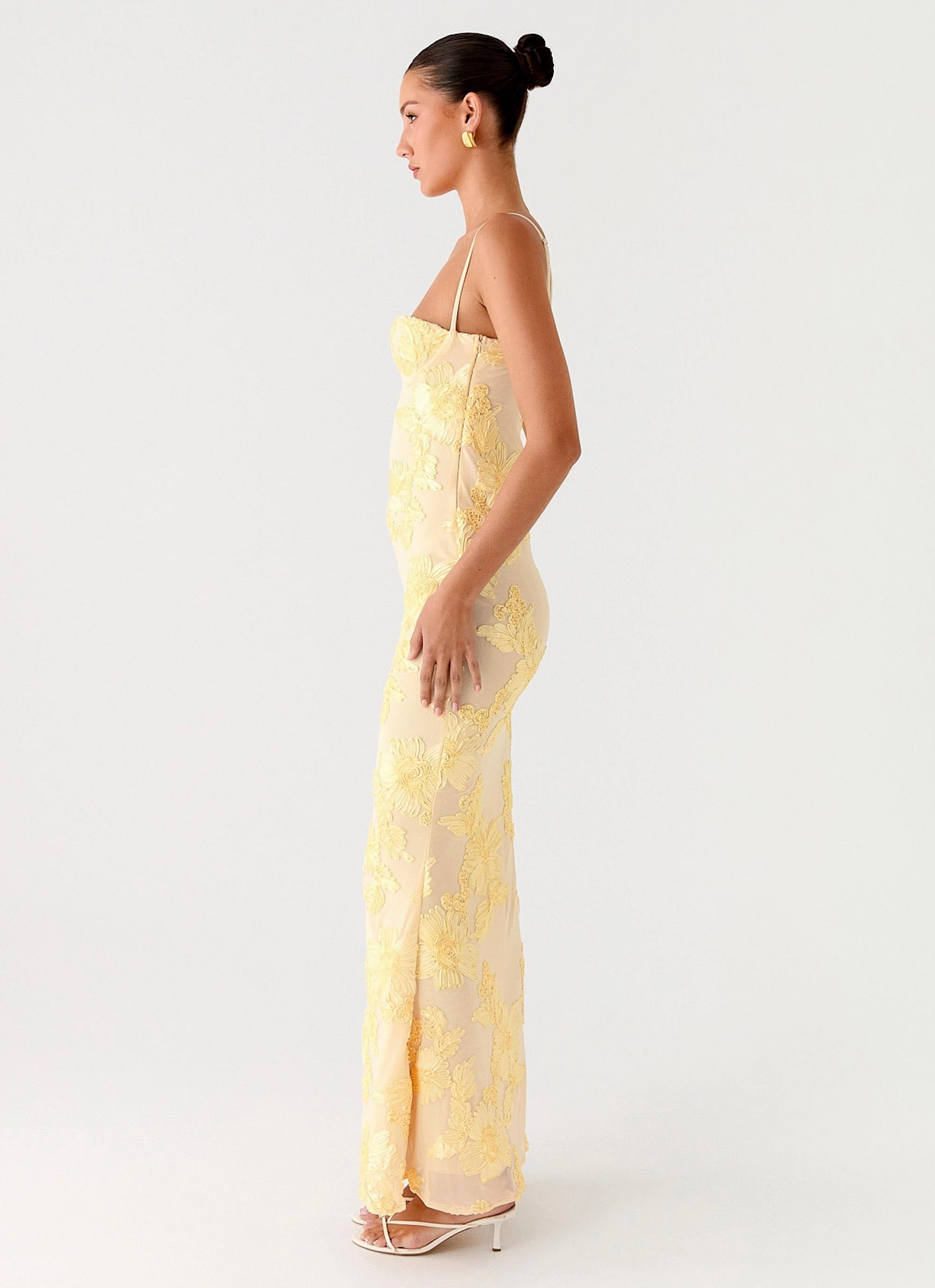 That Girl Maxi Dress - Lemon Solid Color Winter Ready Jacket