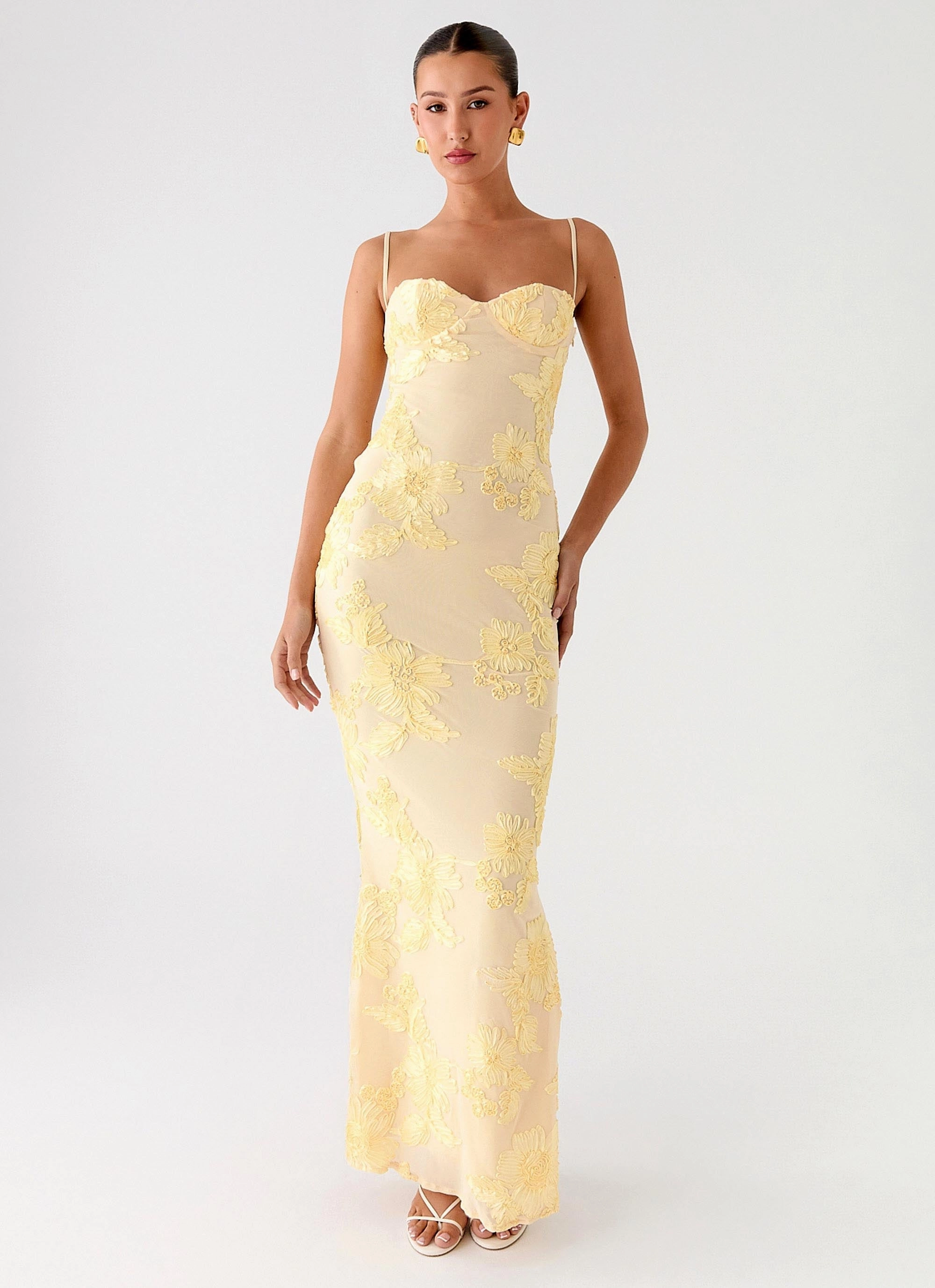 That Girl Maxi Dress - Lemon Heavy Coat