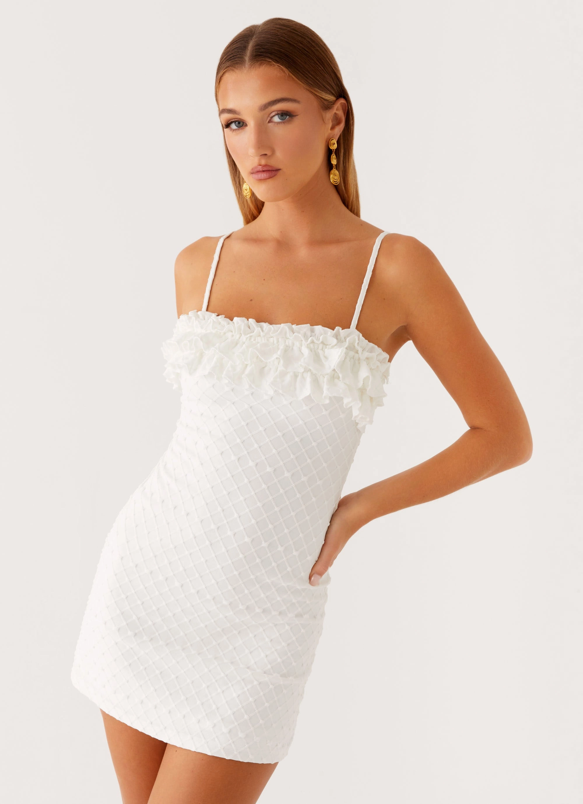 Bowden Mini Dress - Ivory Versatile Style Wear Sleek Silhouette