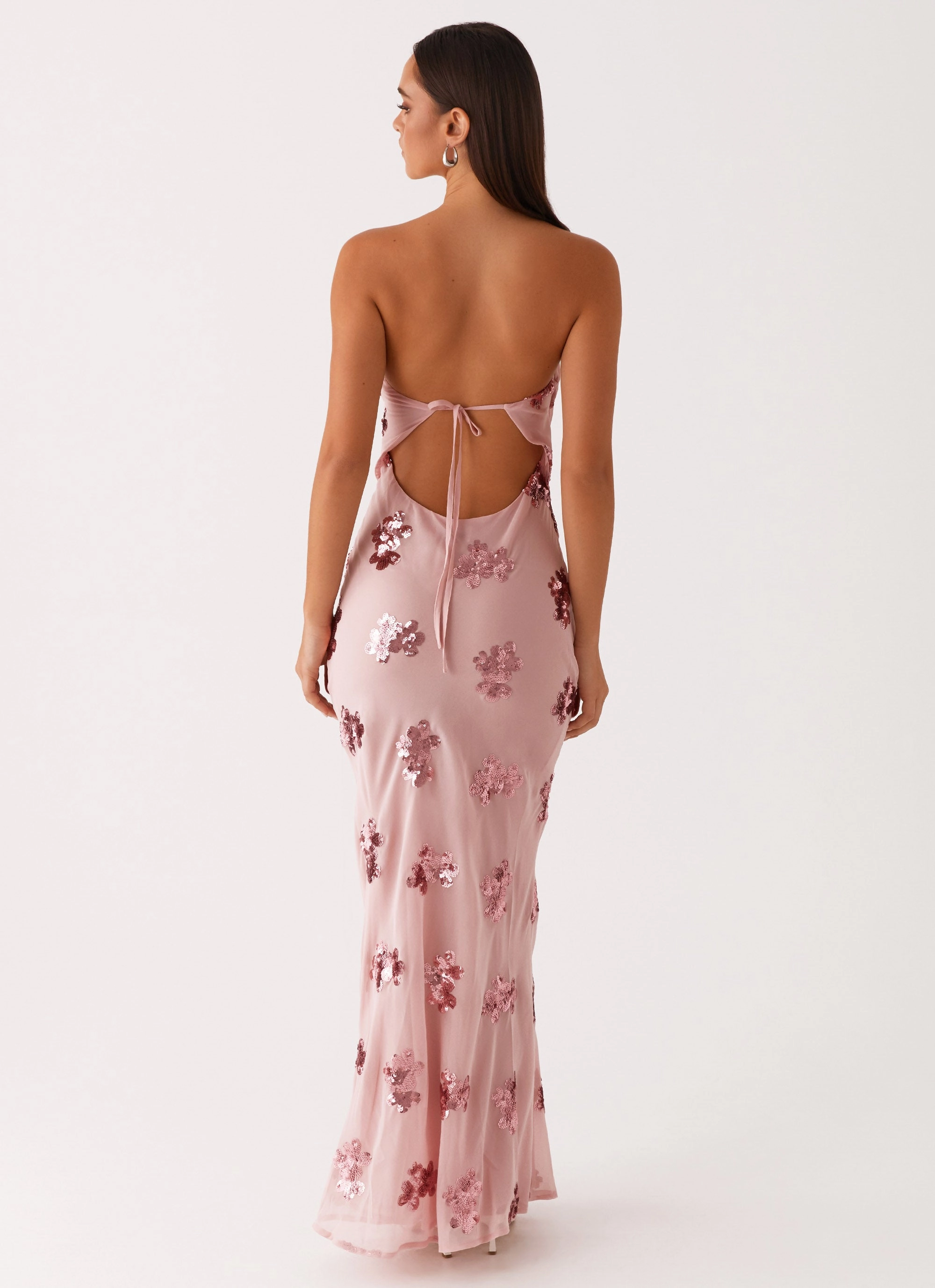 Work-Ready Look Layered Style Sweet Escape Sequin Maxi Dress - Baby Pink