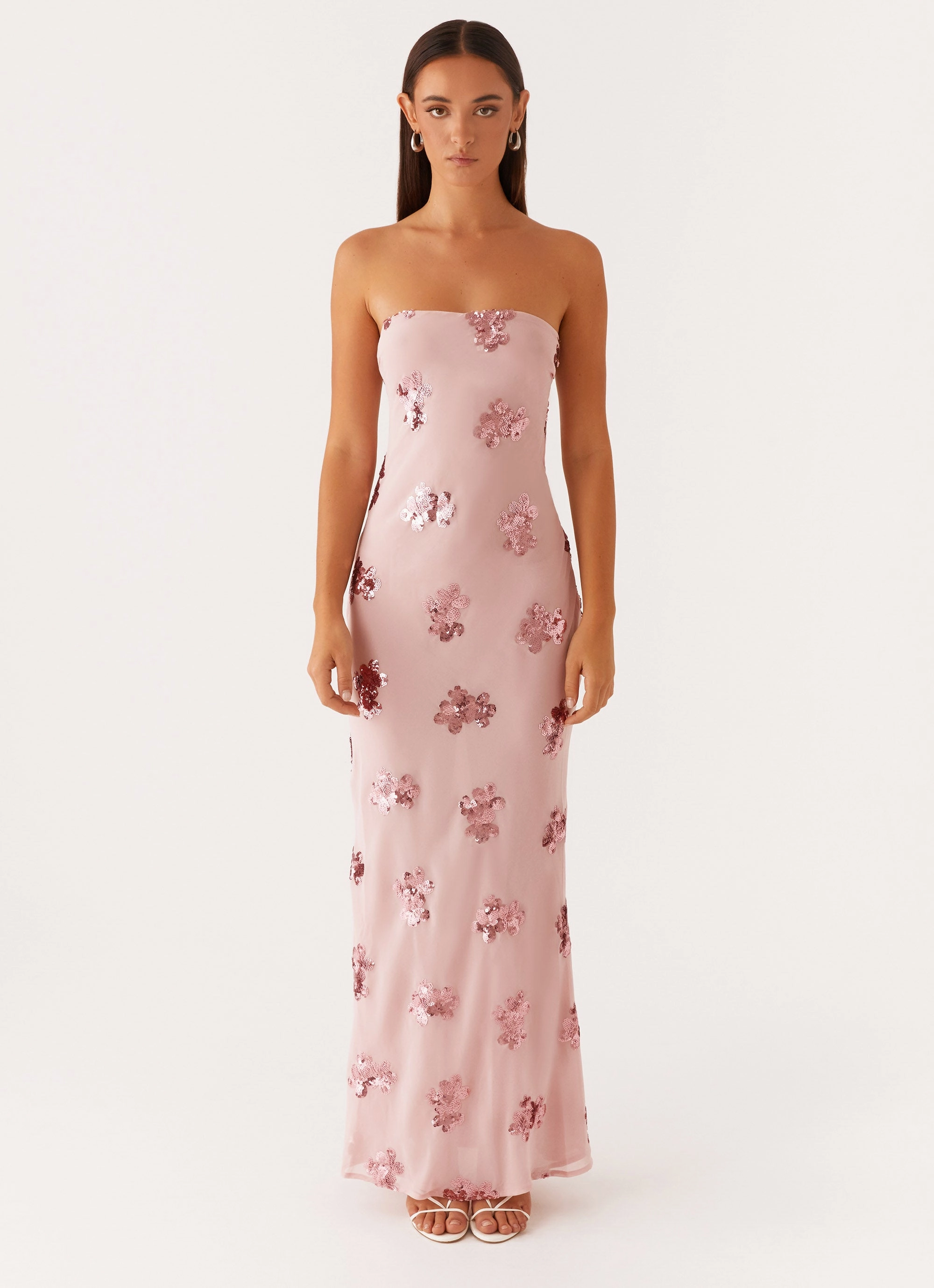 Relaxed Comfort Look Sweet Escape Sequin Maxi Dress - Baby Pink