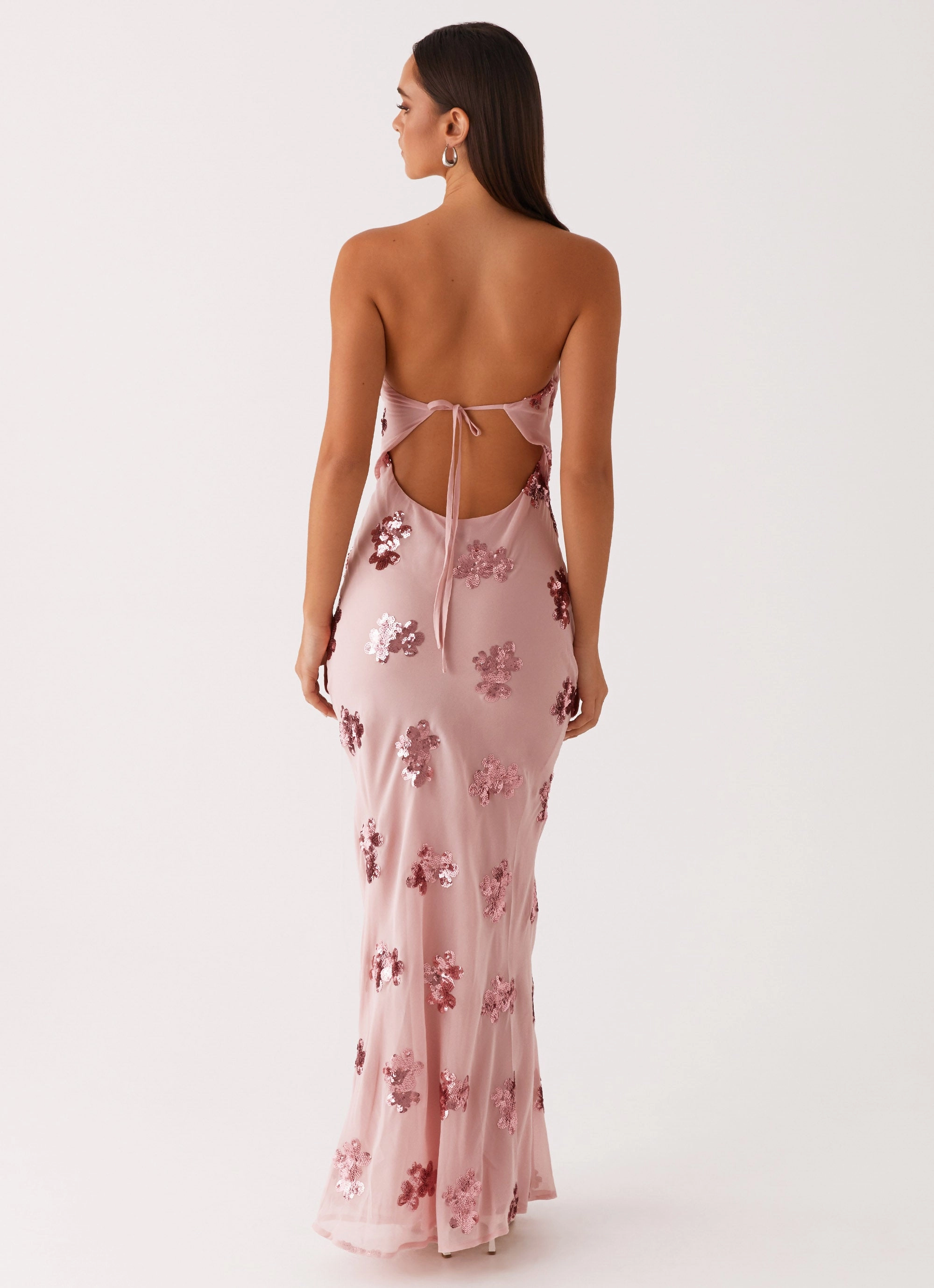 Timeless Style Wear Softly Structured Sweet Escape Sequin Maxi Dress - Baby Pink