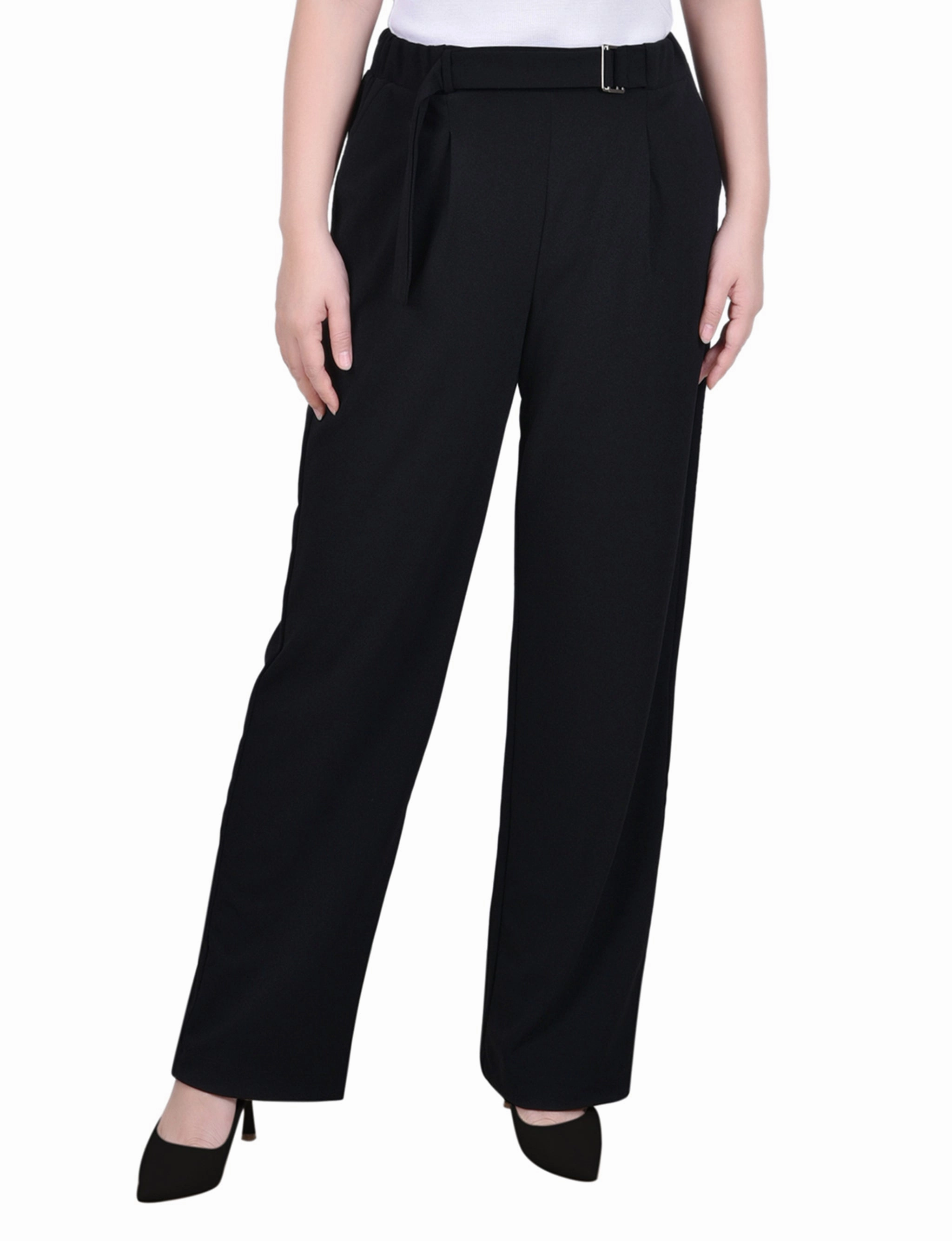 Belted Scuba Crepe Pants Dynamic Motion Soft Brushed Lining
