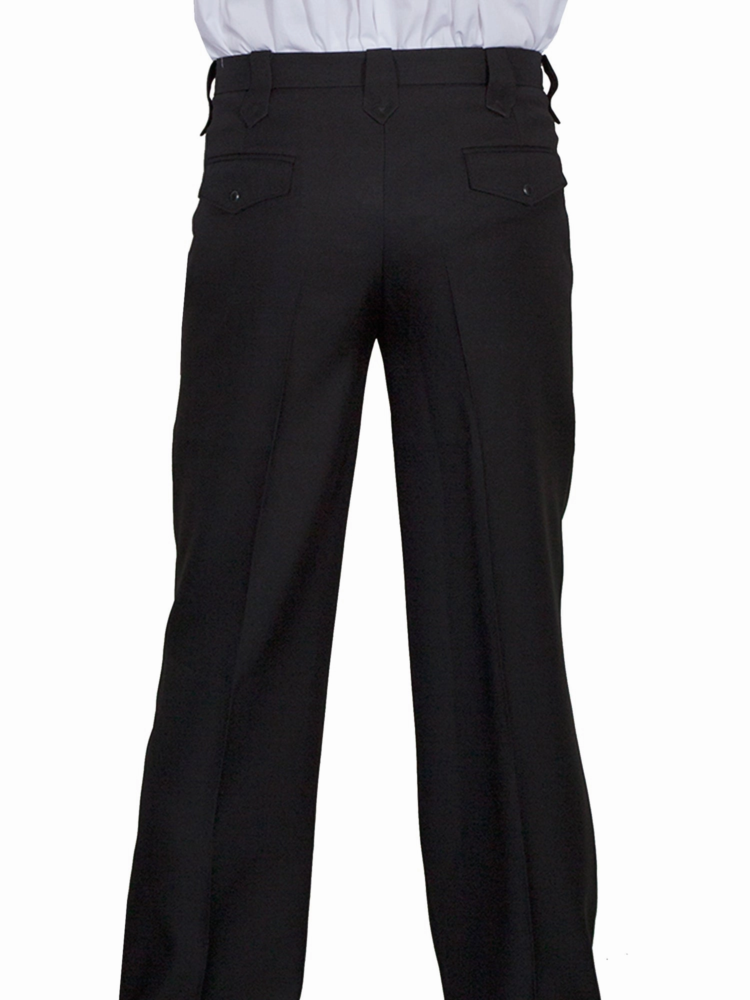 Four Way Stretch Smart Fit Scully Mens Black Polyester Trousers