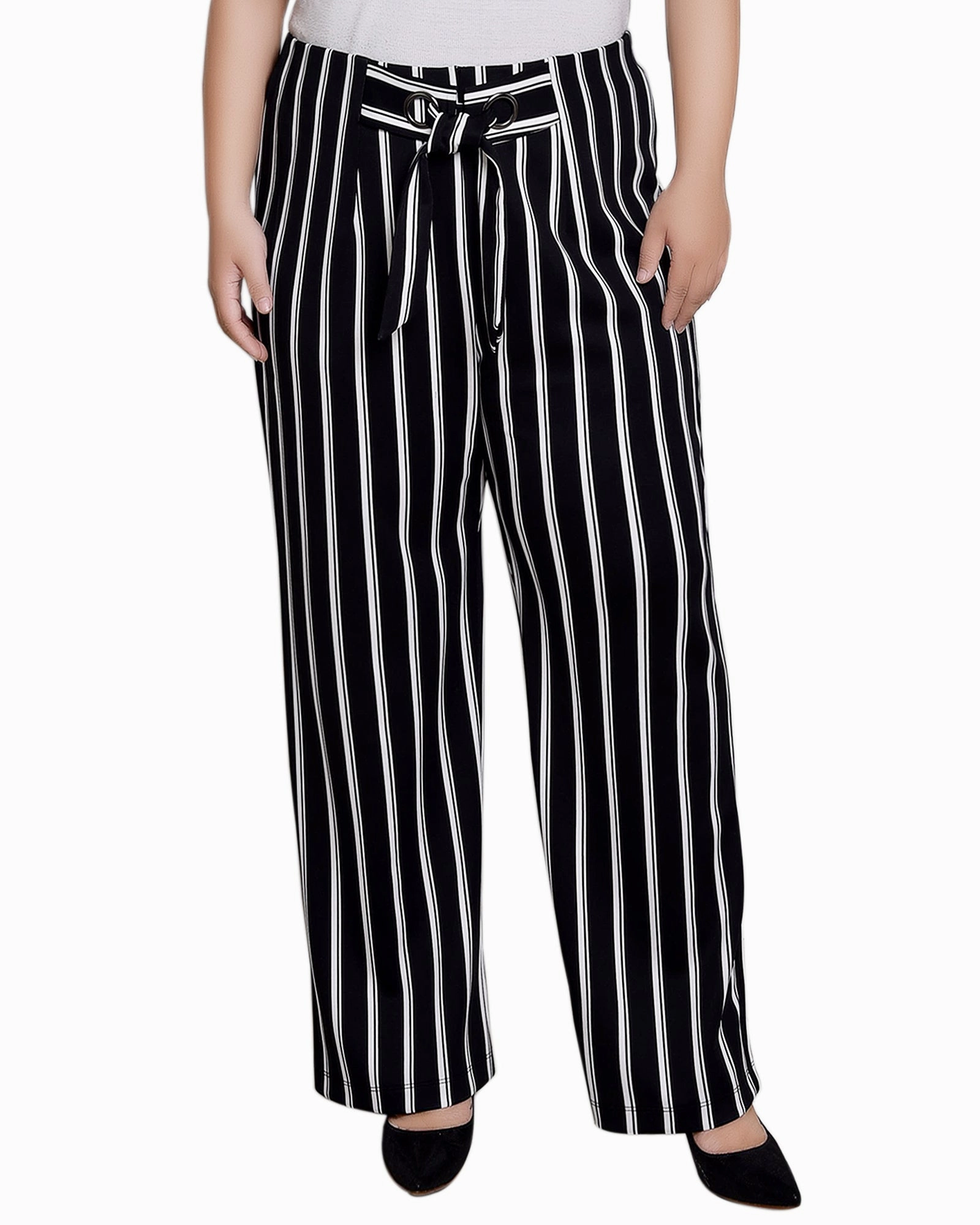 Plus Size Wide Leg Grommet Pants Thermal regulation Tear Resistant Fabric