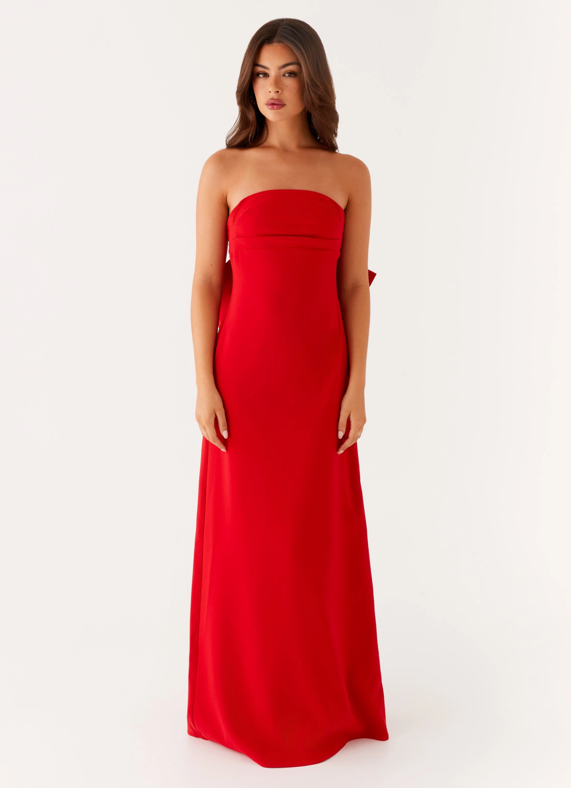 Detachable Hood Heavy Coat Meredith Maxi Dress - Red