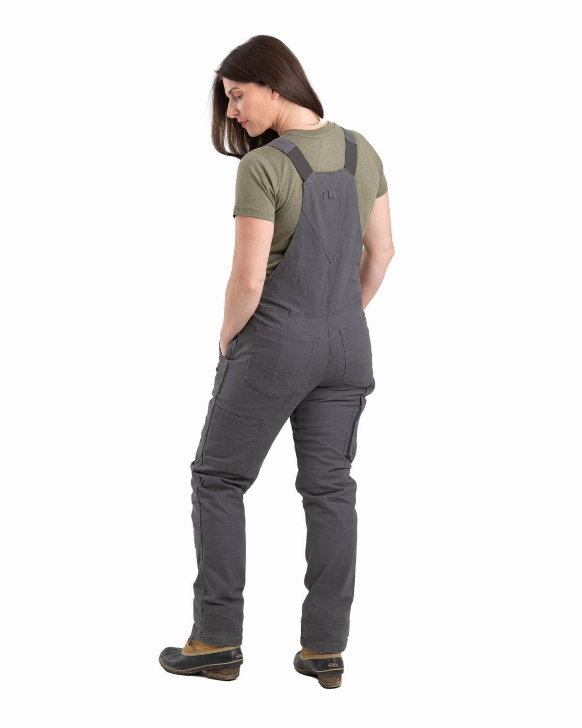 Wrinkle Free Exterior Berne Titanium Cotton Blend Ladies Flex180 Field Bib Overall