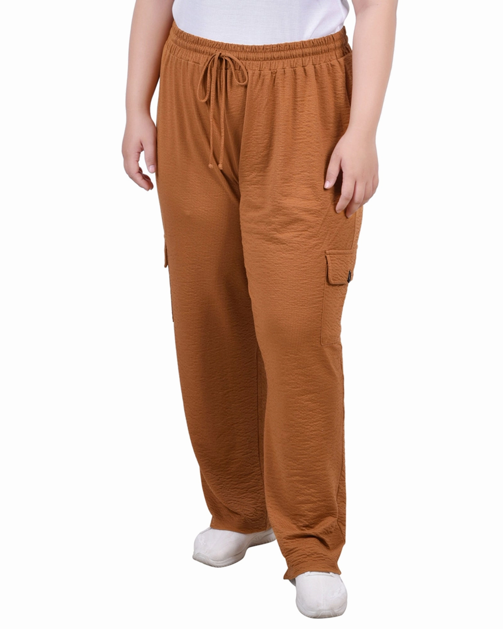 Wool blend Plus Size Knit Gauze Pants