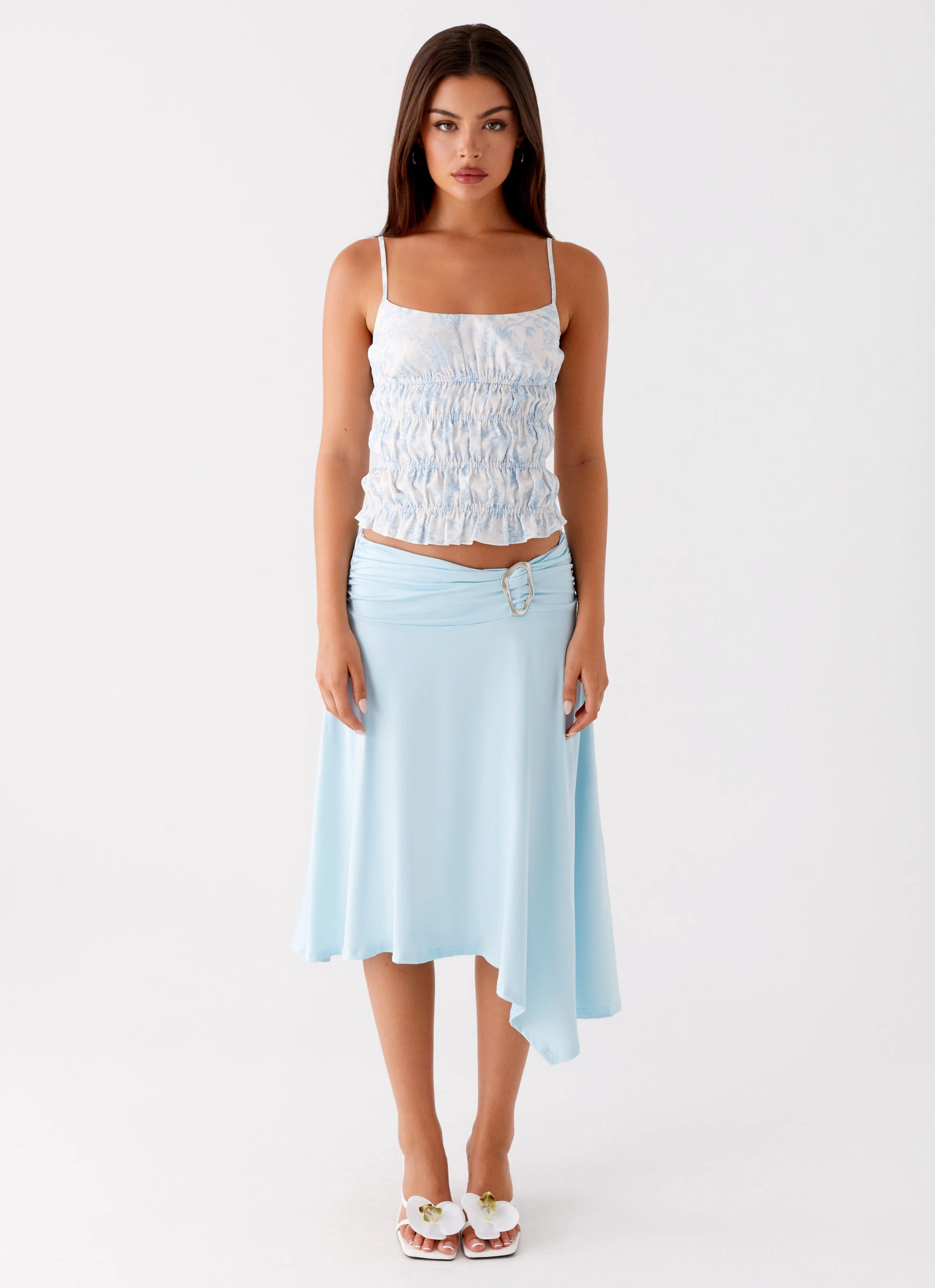 Seasonal Drop Brisa Midi Skirt - Turquoise