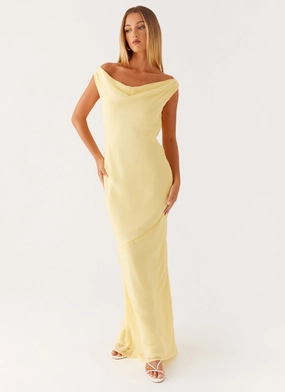 Outdoor Ready Brittany Chiffon Maxi Dress - Pastel Yellow