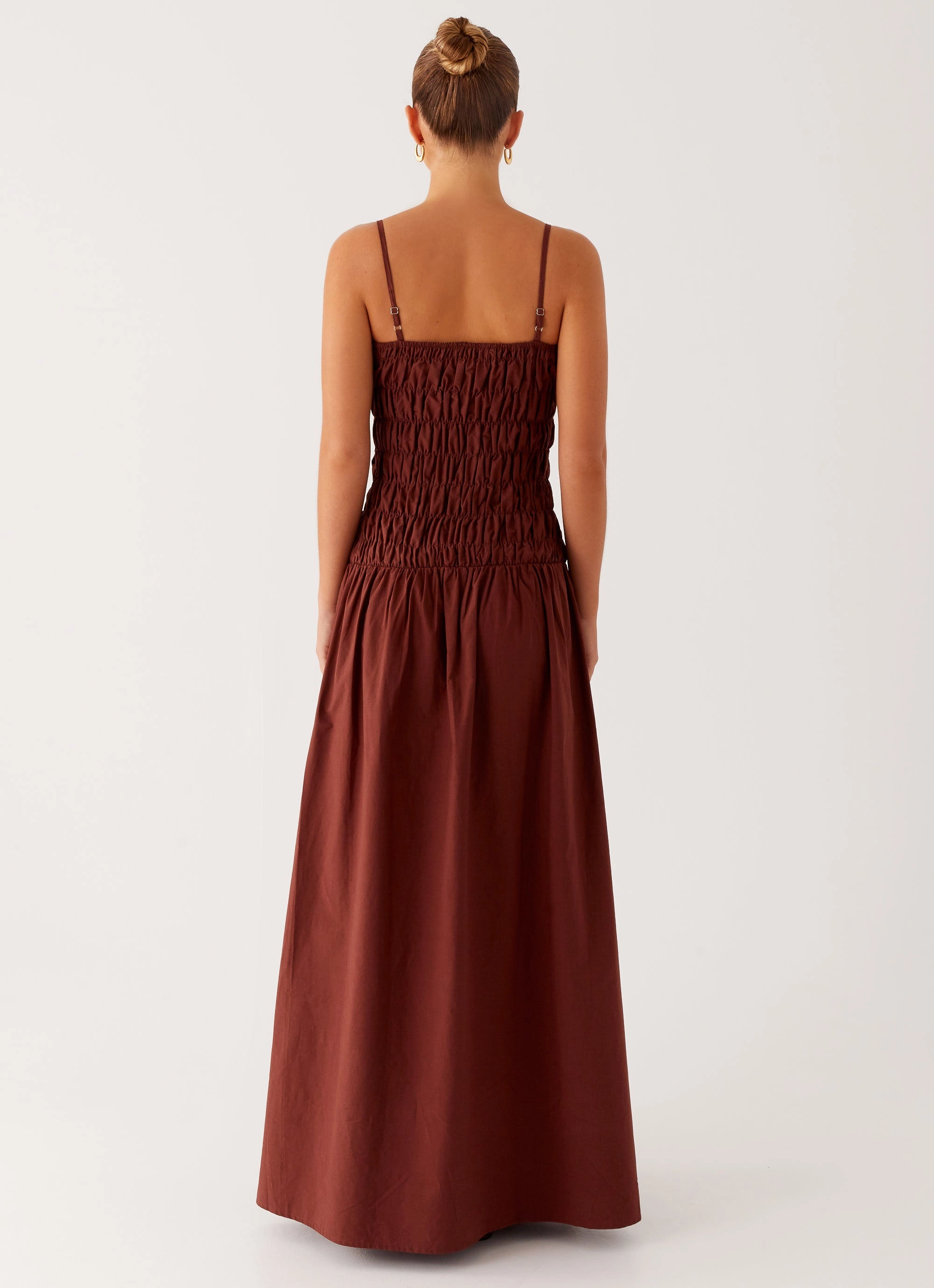 Brooke Maxi Dress - Chocolate Cool Fabric Sleek Look