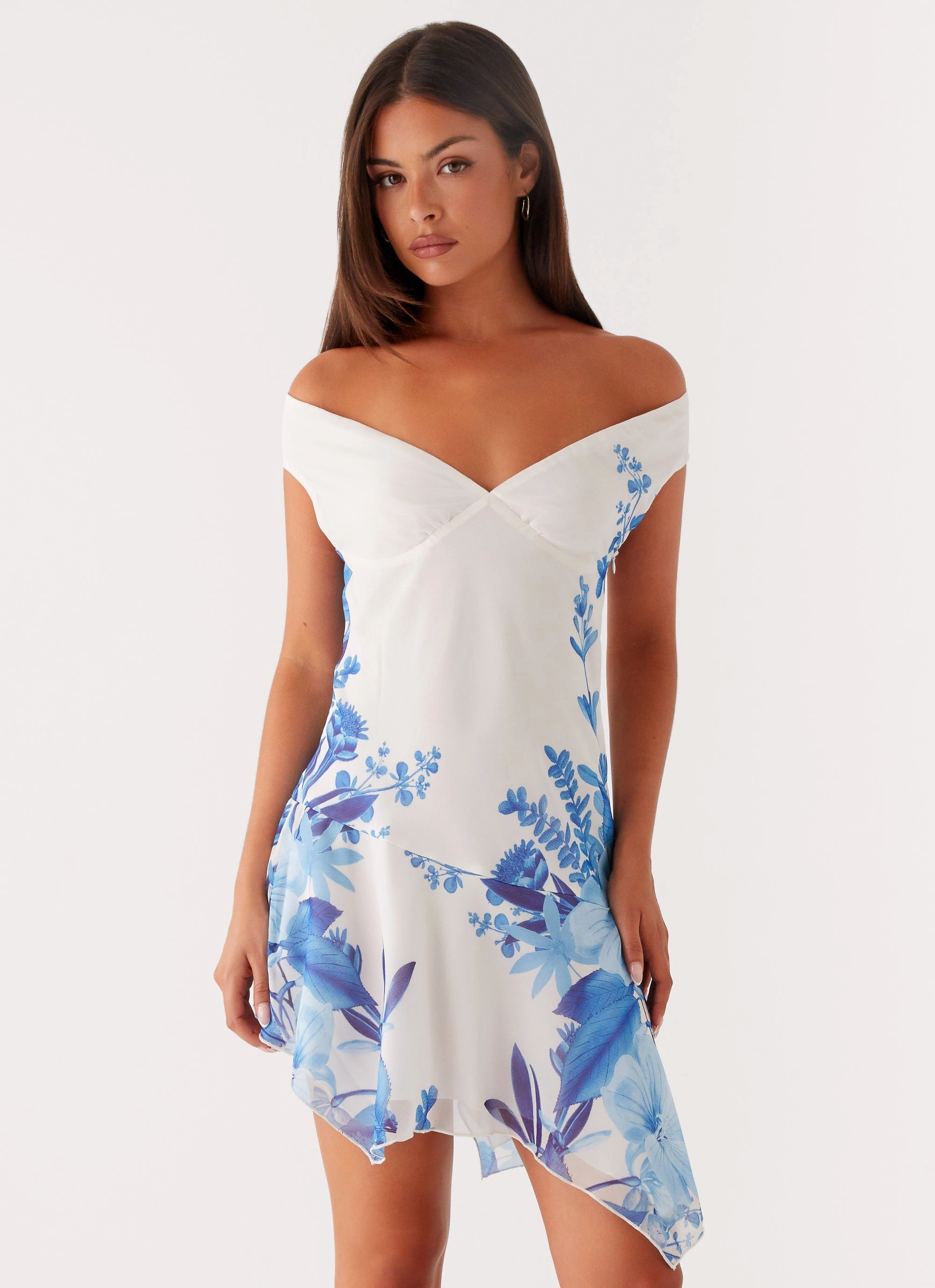 Boho Mood Alma Mini Dress - Blue Floral Print