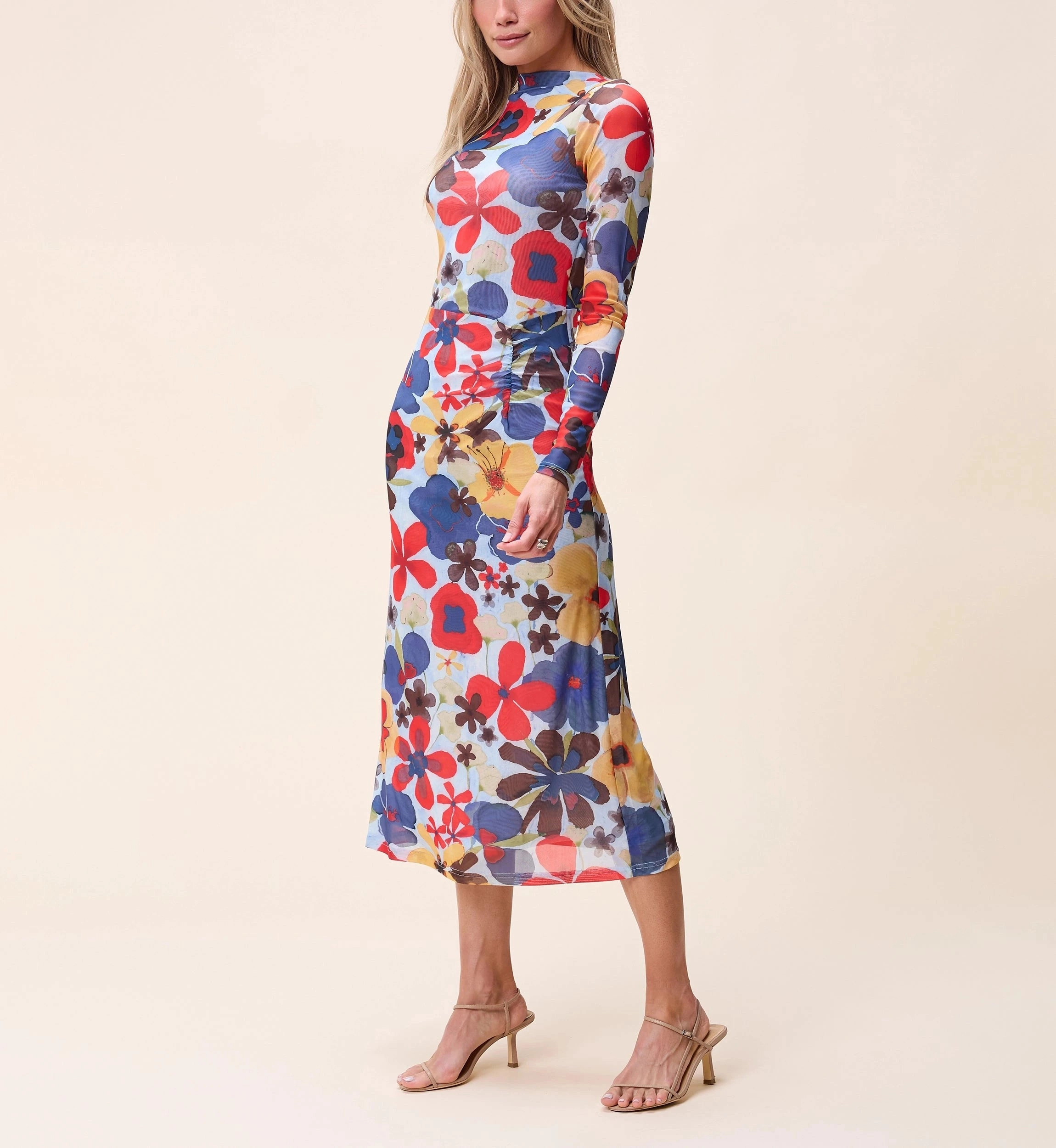 Silky Mood Work Friendly Katya Midi Dress |  Foraged Violets Heather