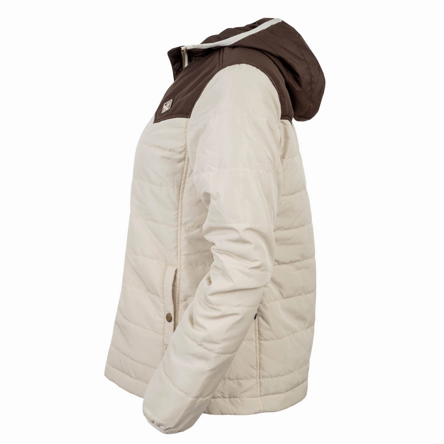 STS Ranchwear Womens Rowan Cream/Brown 100% Polyester Softshell Jacket EasyClean Coating Checkered Style