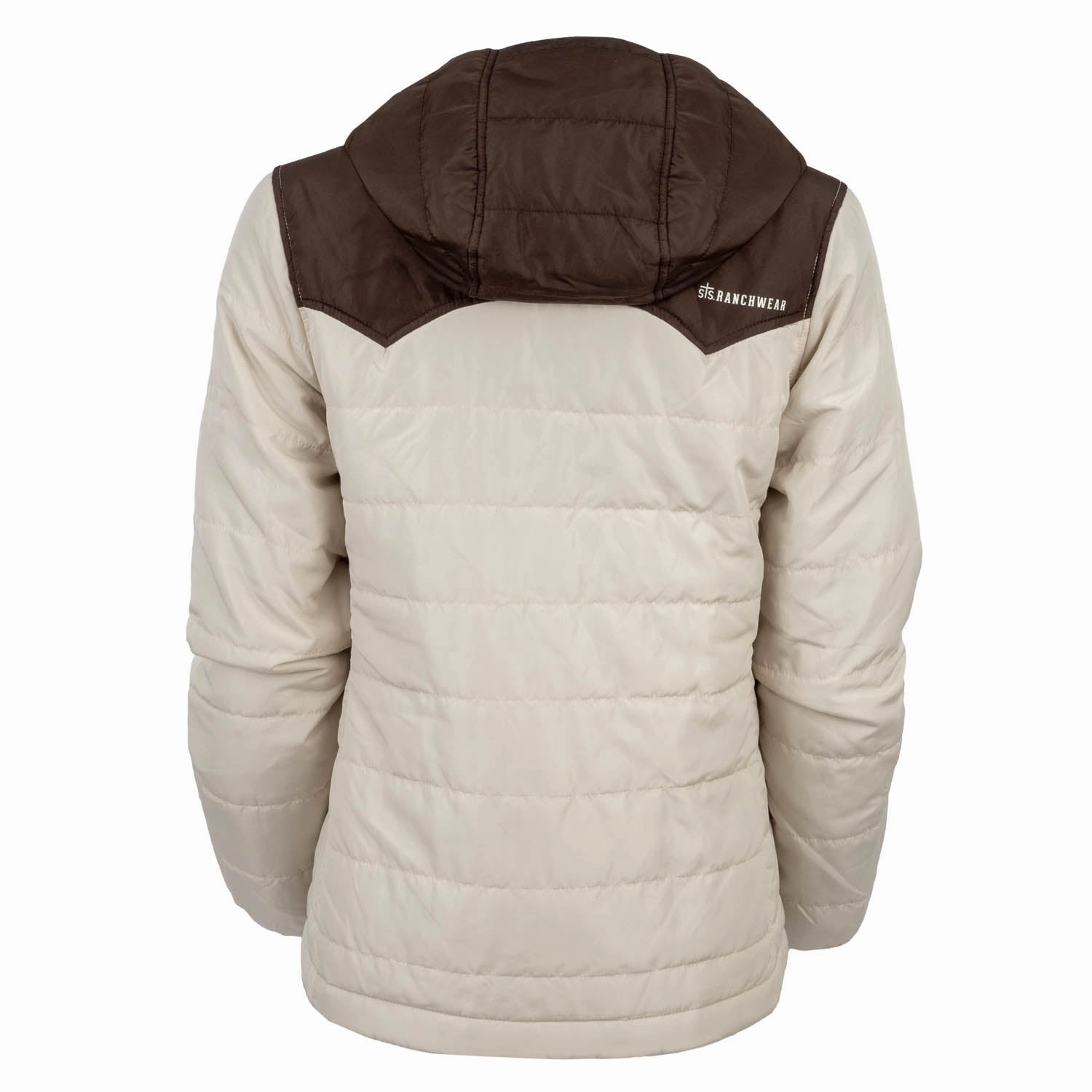 STS Ranchwear Womens Rowan Cream/Brown 100% Polyester Softshell Jacket Enhanced Edge Binding Basic Fit