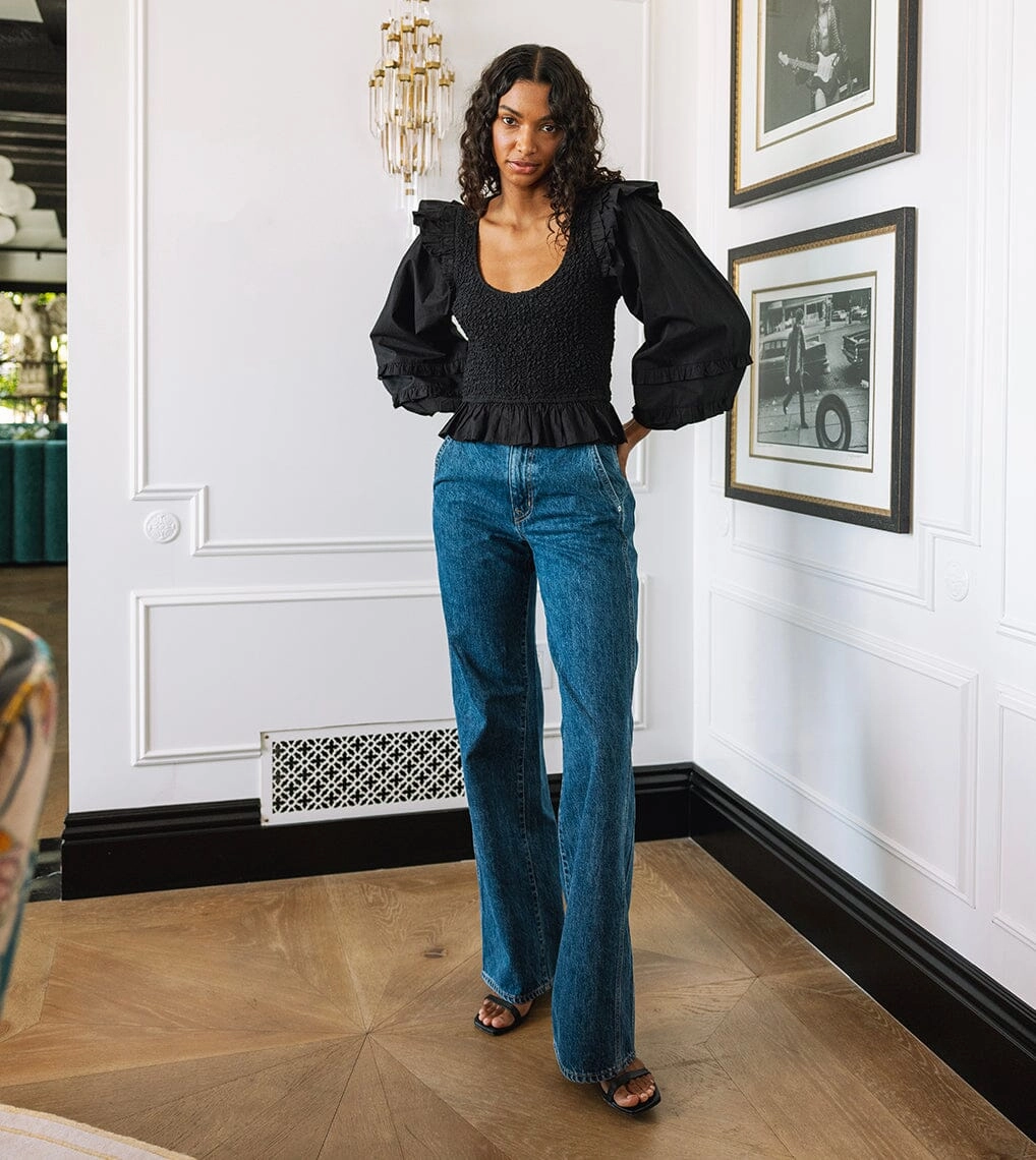 Veronika Blouse | Black Casual Wear Biodegradable material