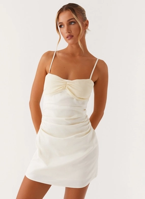 Last Summer Mini Dress - Ivory Effortless Look Lounge Base
