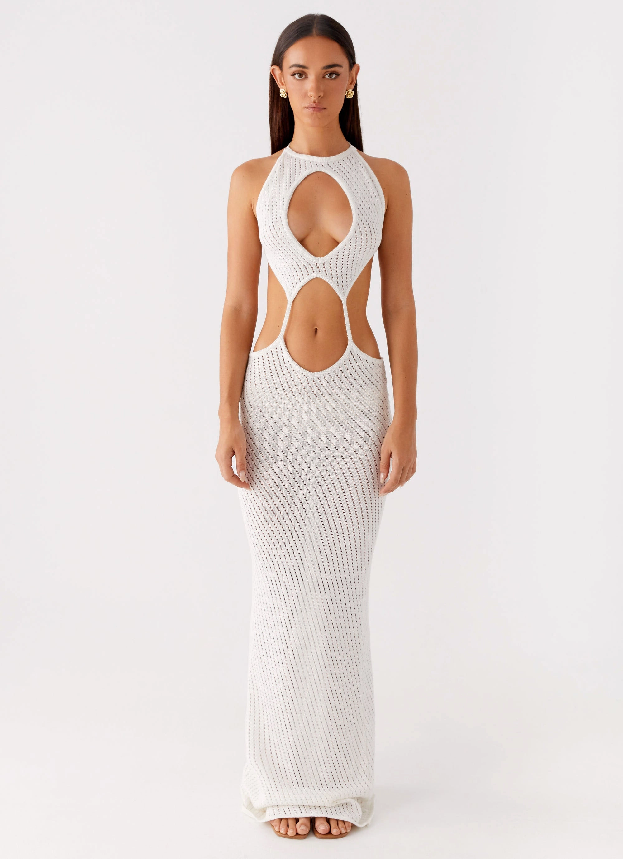 Caicos Crochet Maxi Dress - White Modern Touch
