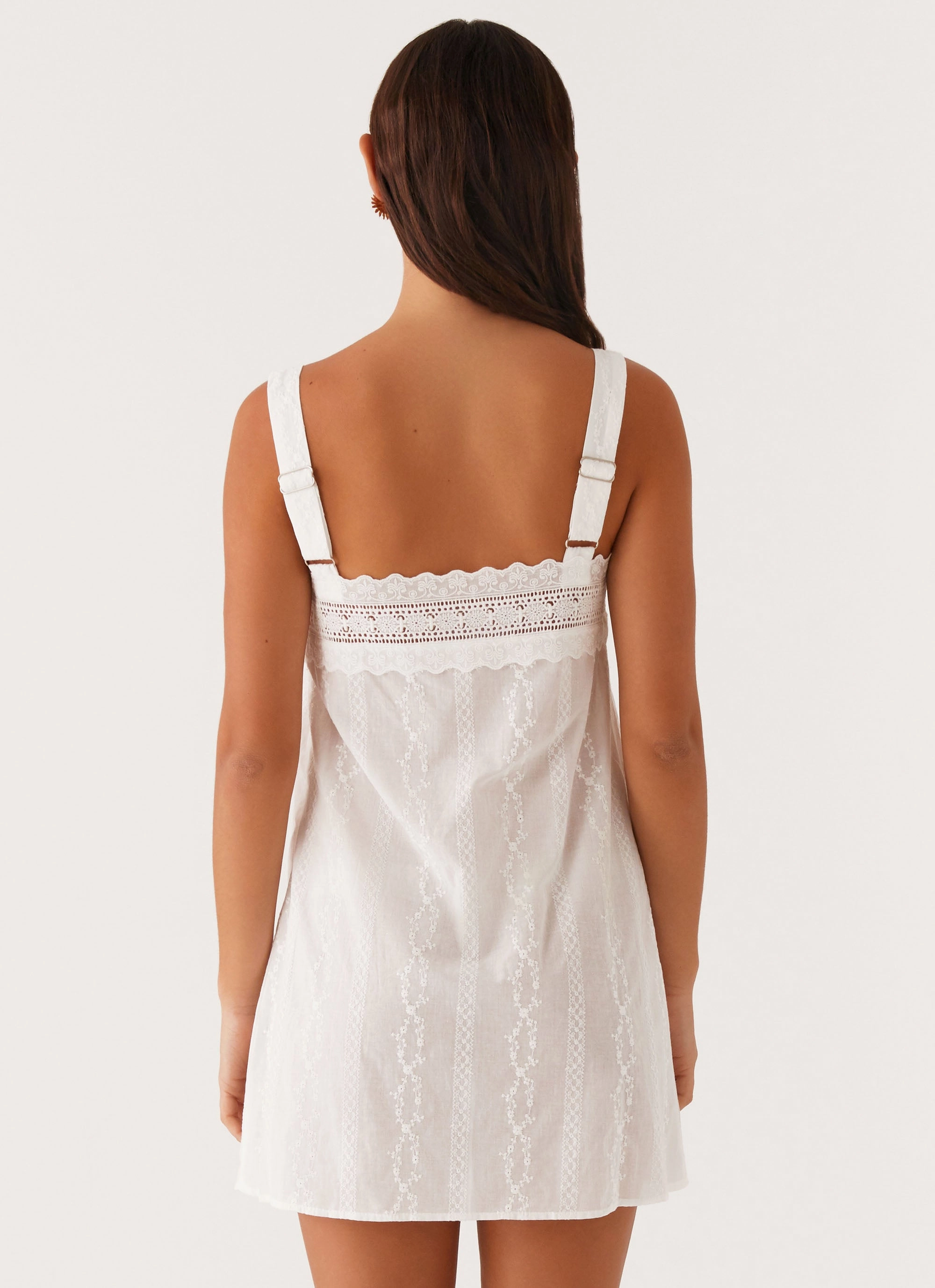 Urban Fashion Calla Broderie Mini Dress - White
