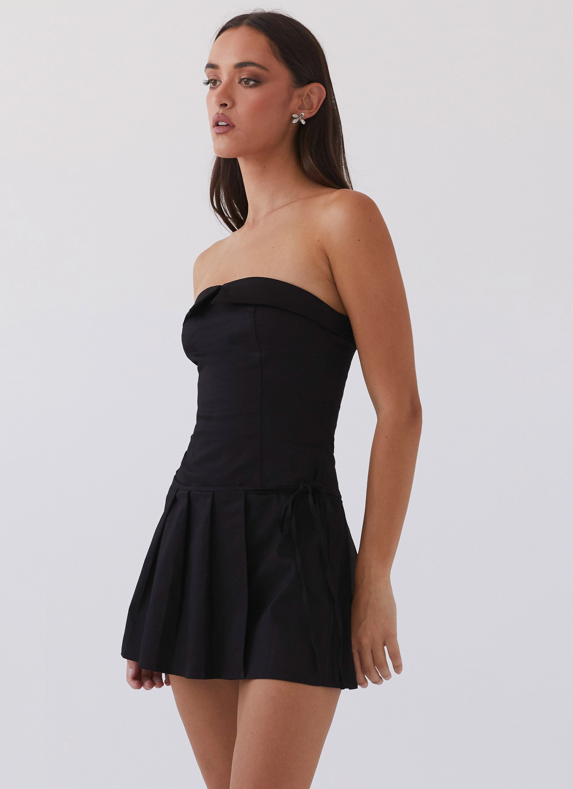 Winter Layer Calling The Shots Mini Dress - Black