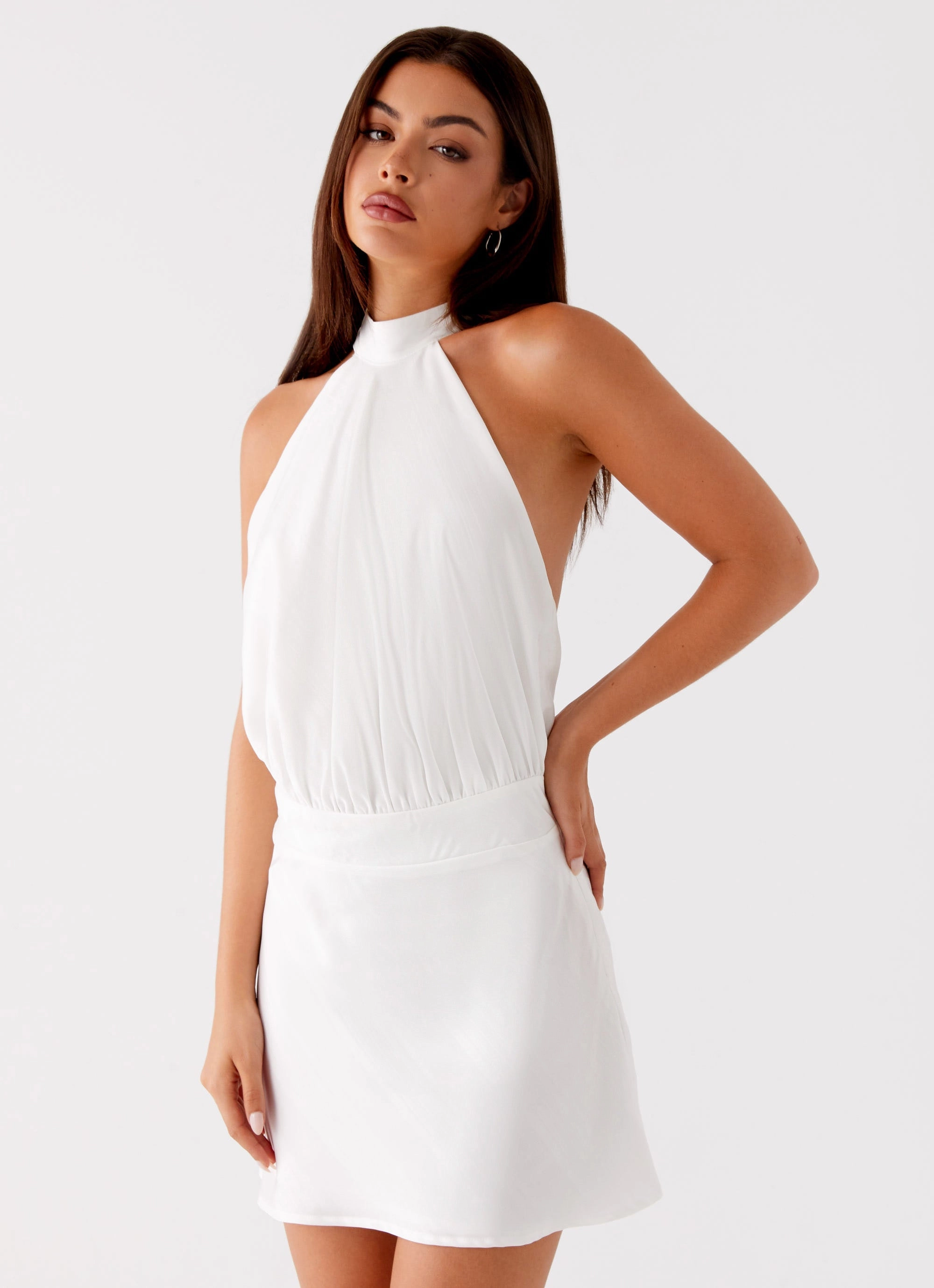 Camera Shy Mini Dress - Ivory Minimalist feel