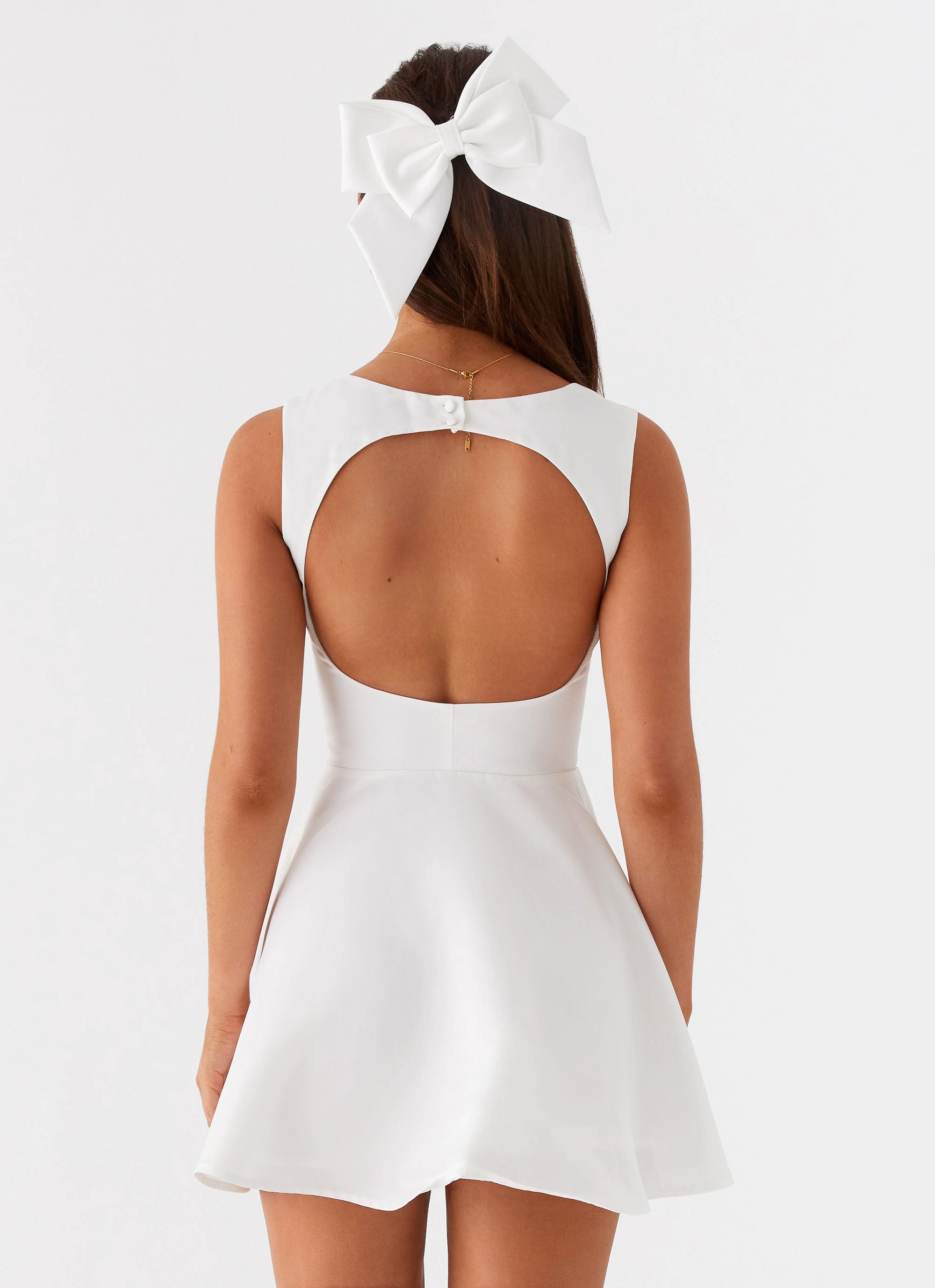 Candice Mini Dress - White Classic structured dress Texture Blend