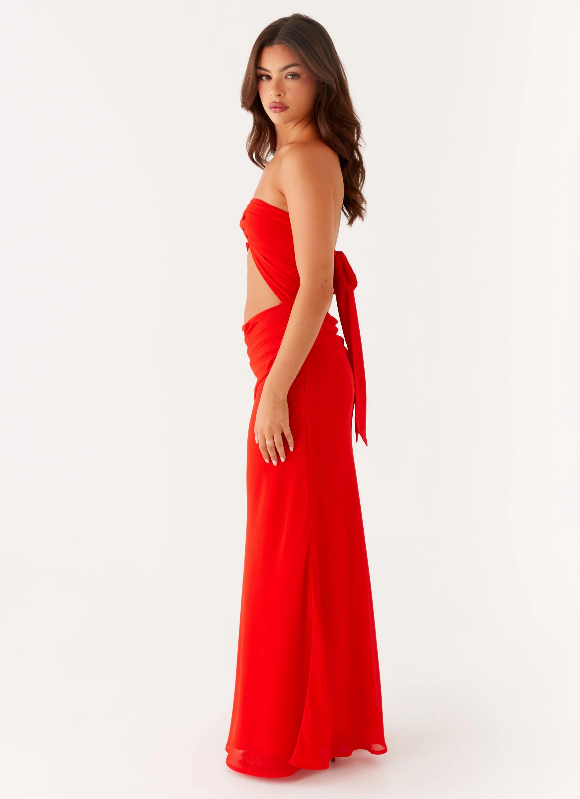 Carla Maxi Dress - Red Comfortable Design