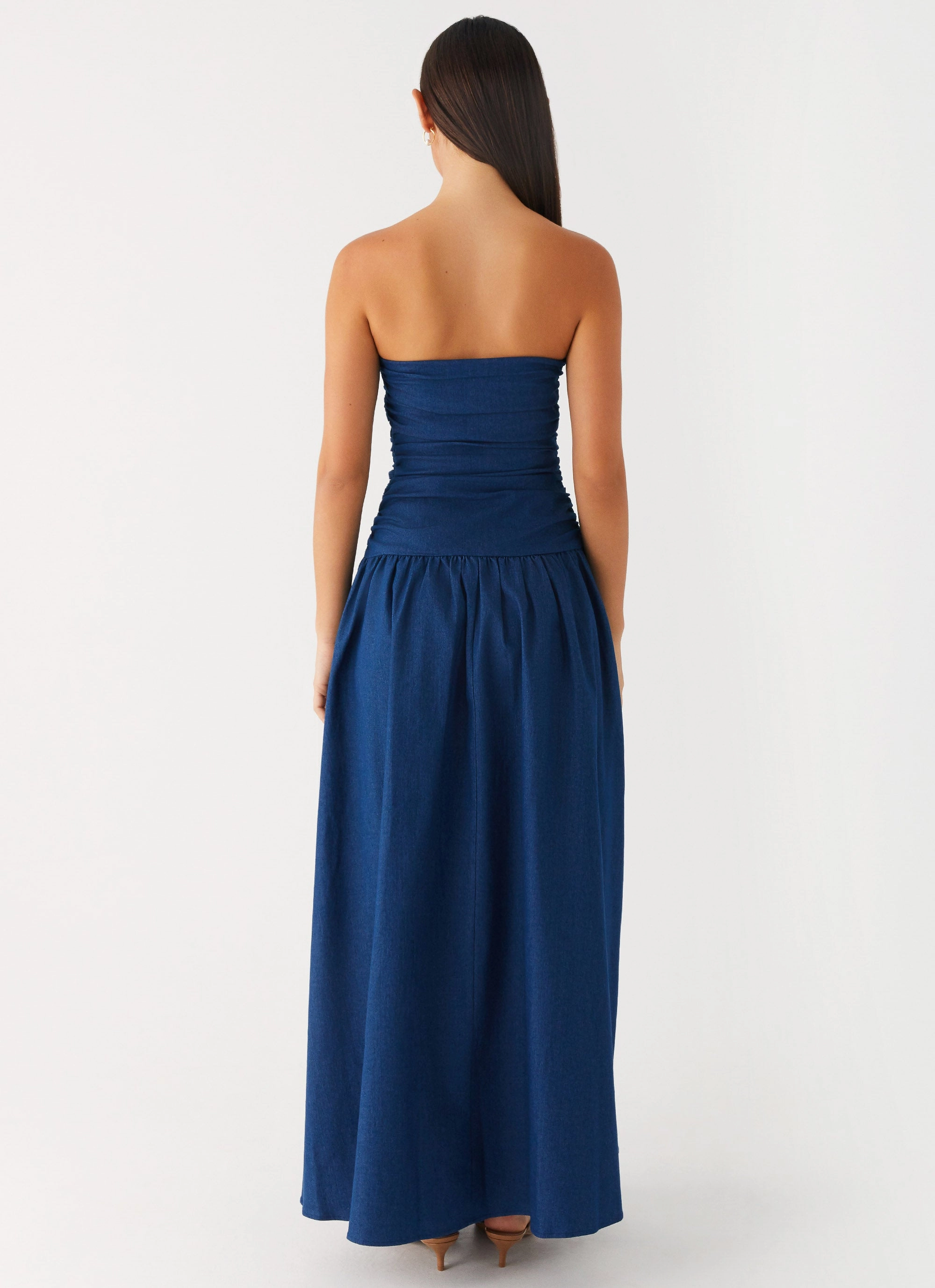Carmel Denim Maxi Dress - Indigo Artisanal-Detail Layered-Look