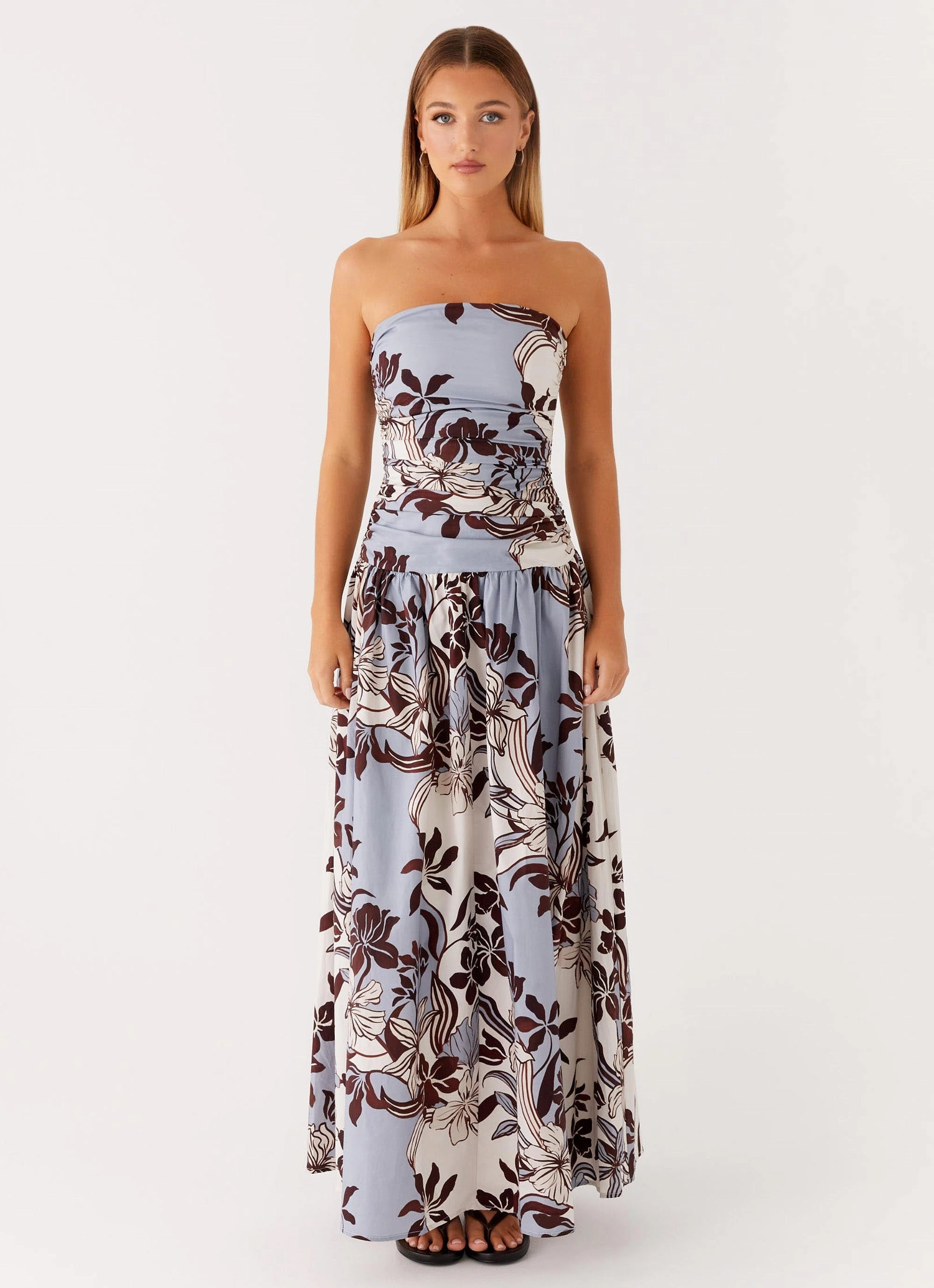 Carmel Maxi Dress - Bluewood Blossom Fashionable Cut