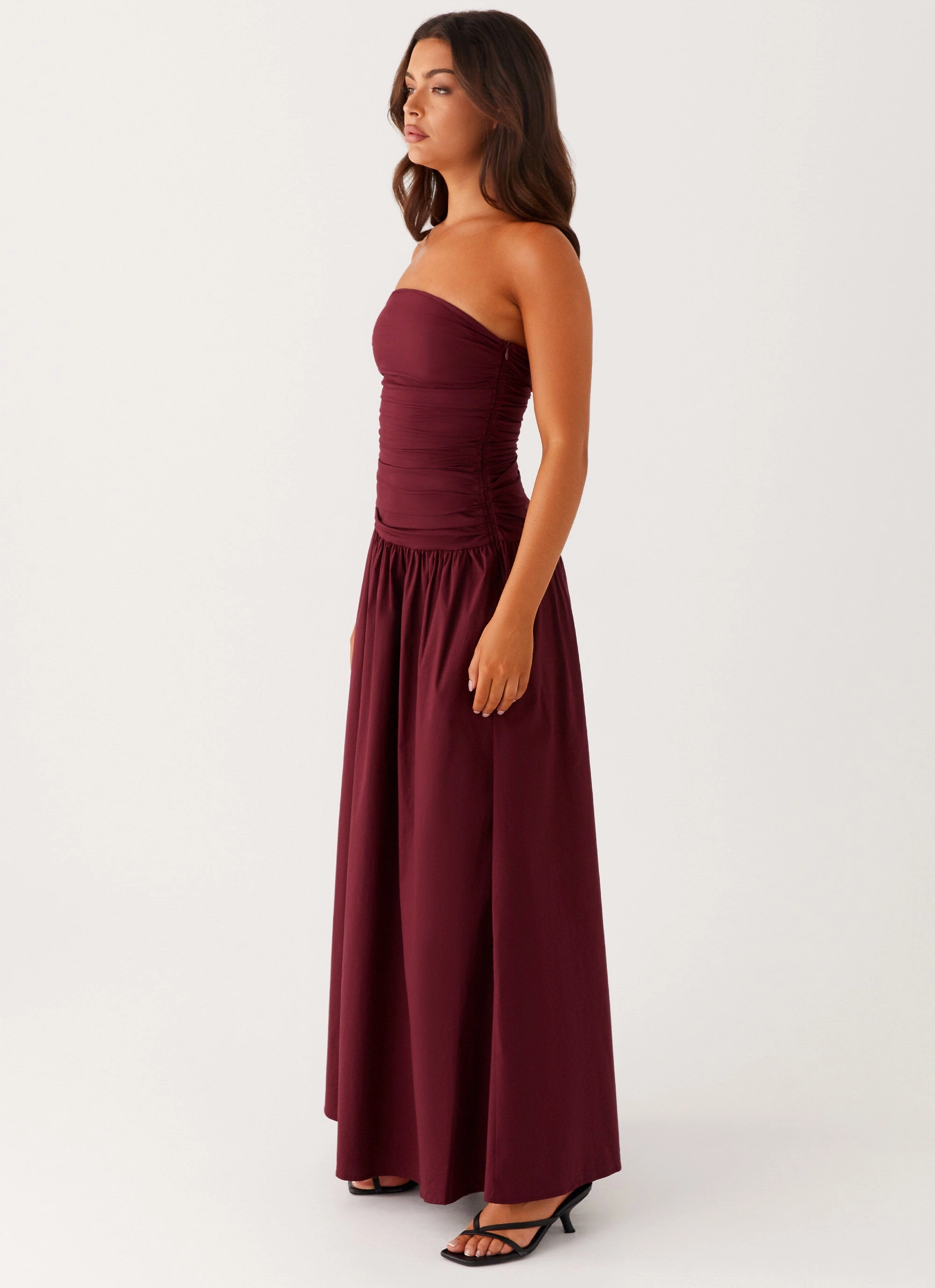 Luxury Appeal Double-Faced Coat Carmel Maxi Dress - Mulberry