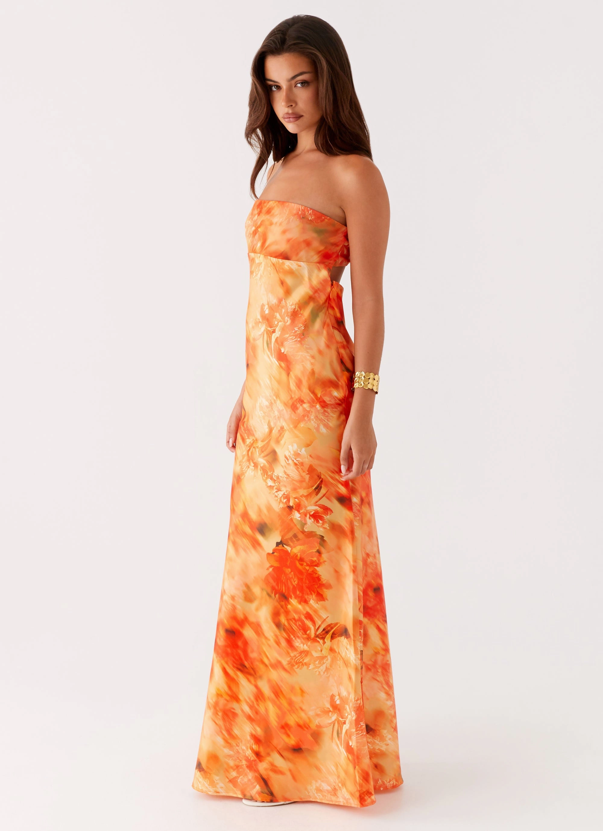 Carmen Maxi Dress - Sunset Floral Snow Day