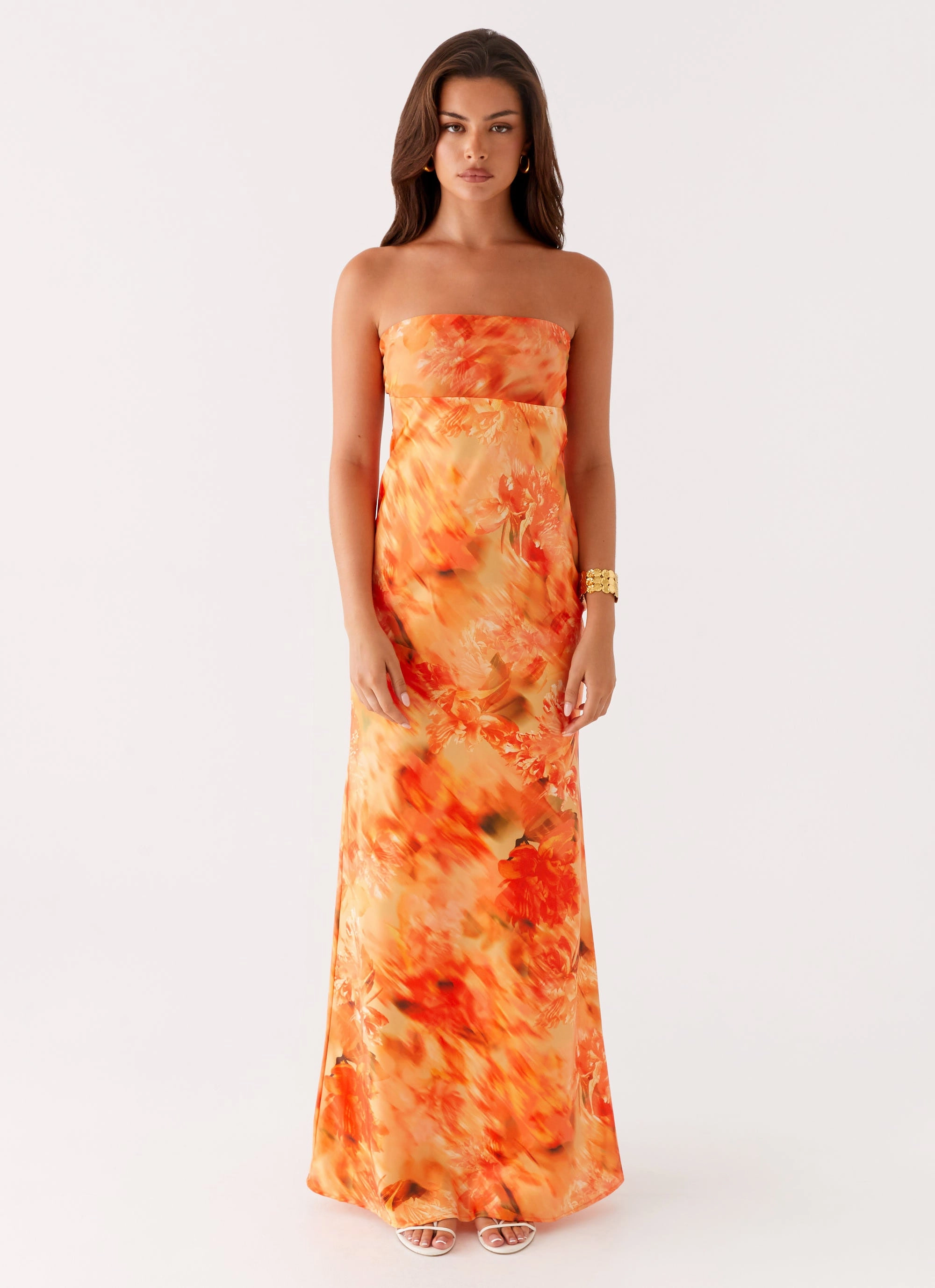 Carmen Maxi Dress - Sunset Floral Sophisticated Comfort