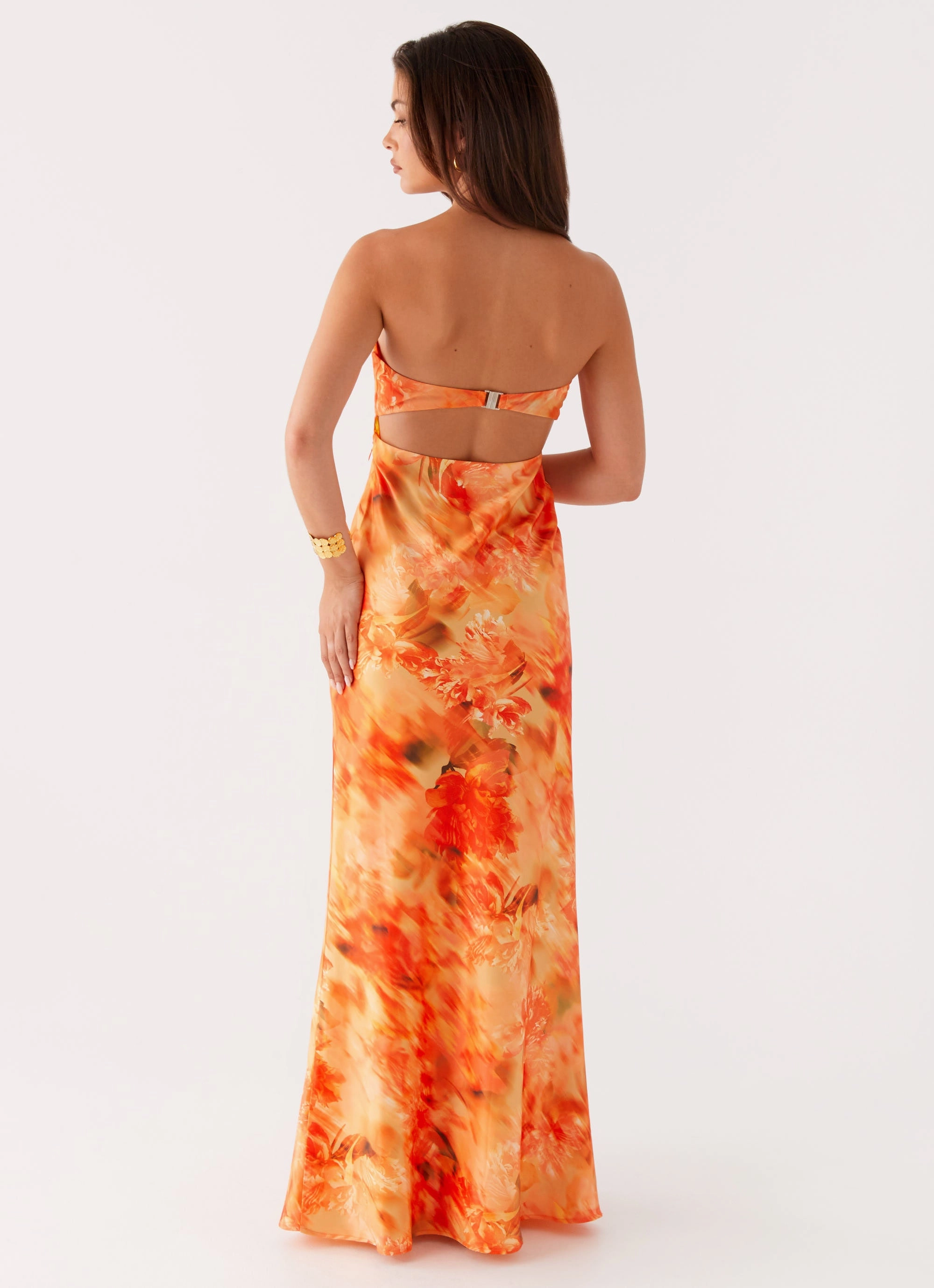 Zippered Jacket Carmen Maxi Dress - Sunset Floral