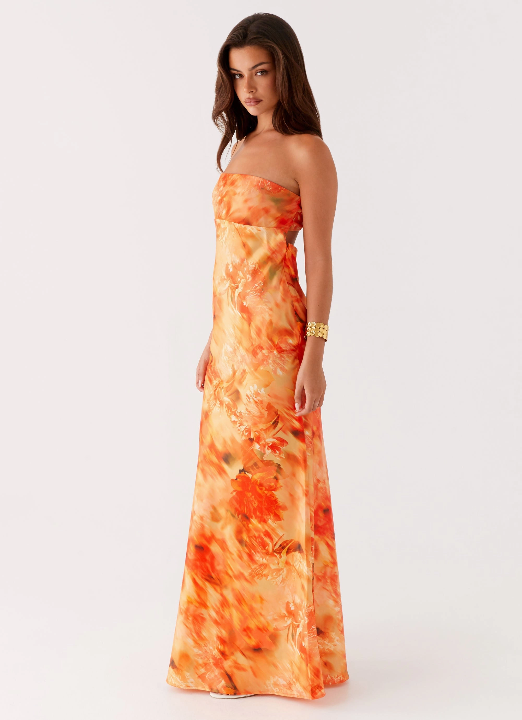Dark Tones Carmen Maxi Dress - Sunset Floral