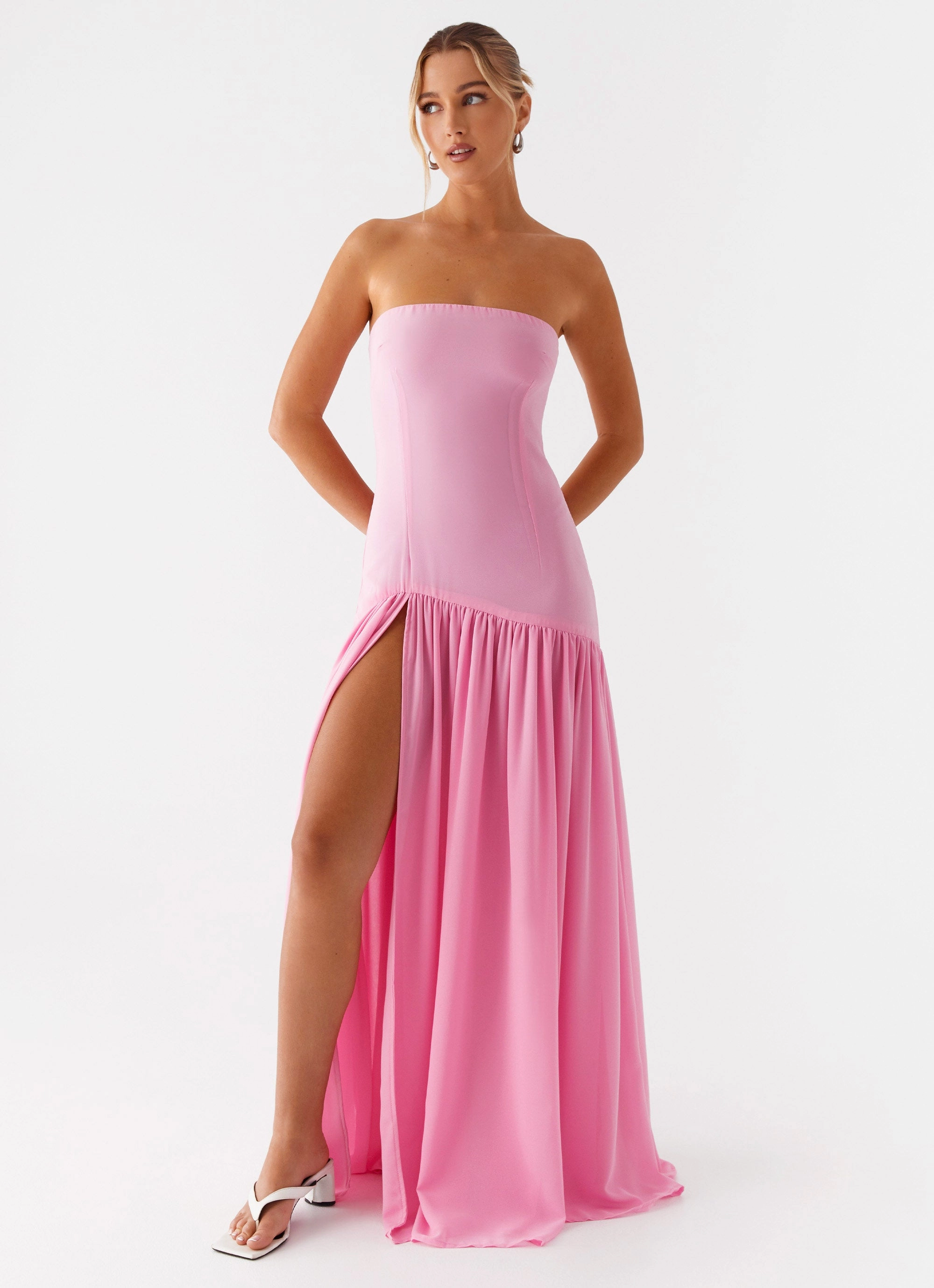 Eden Strapless Maxi Dress - Pink Fashion Insulation