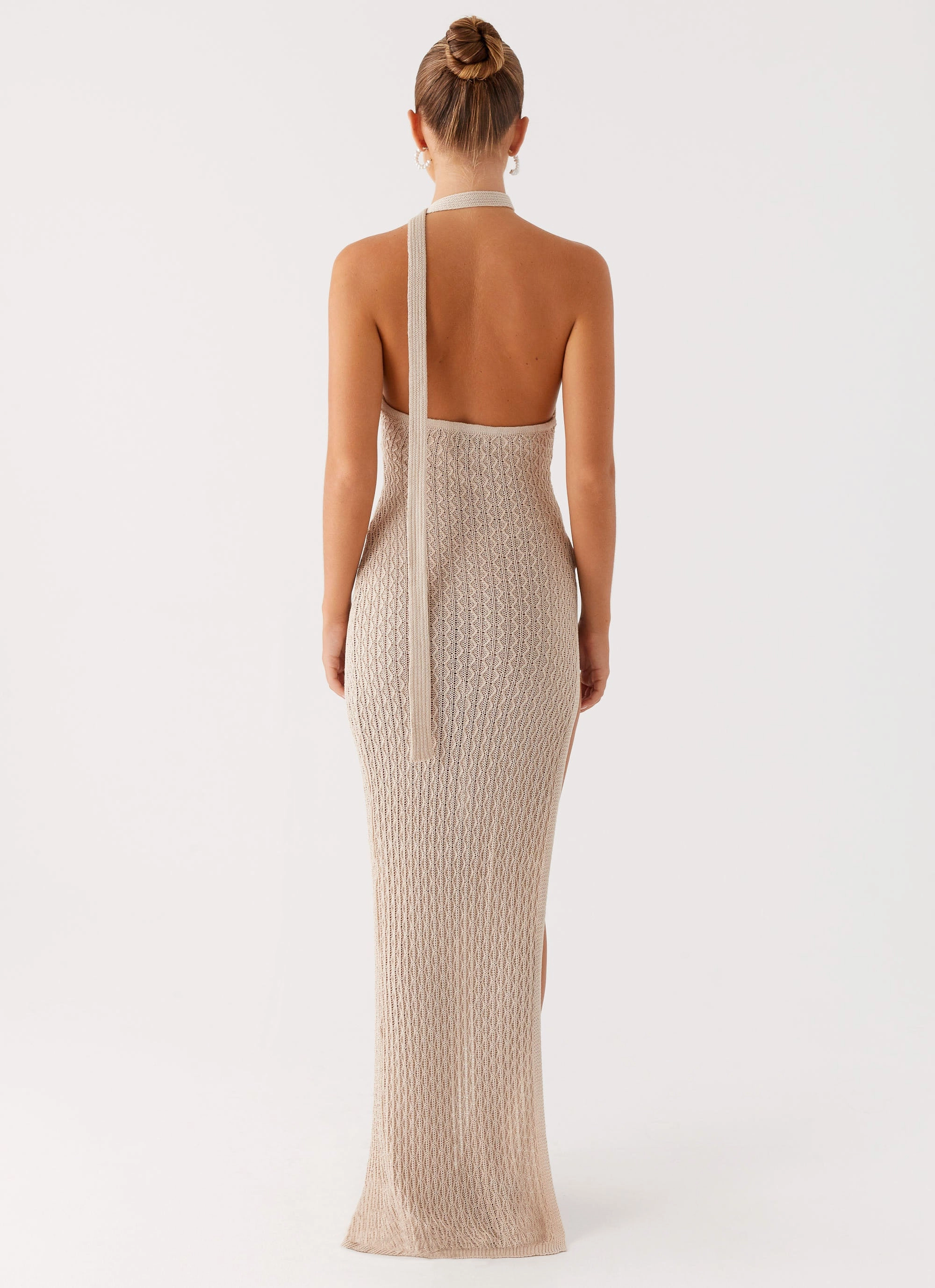 Clean Cut Stylish Vibe Carryn Knit Maxi Dress - Beige